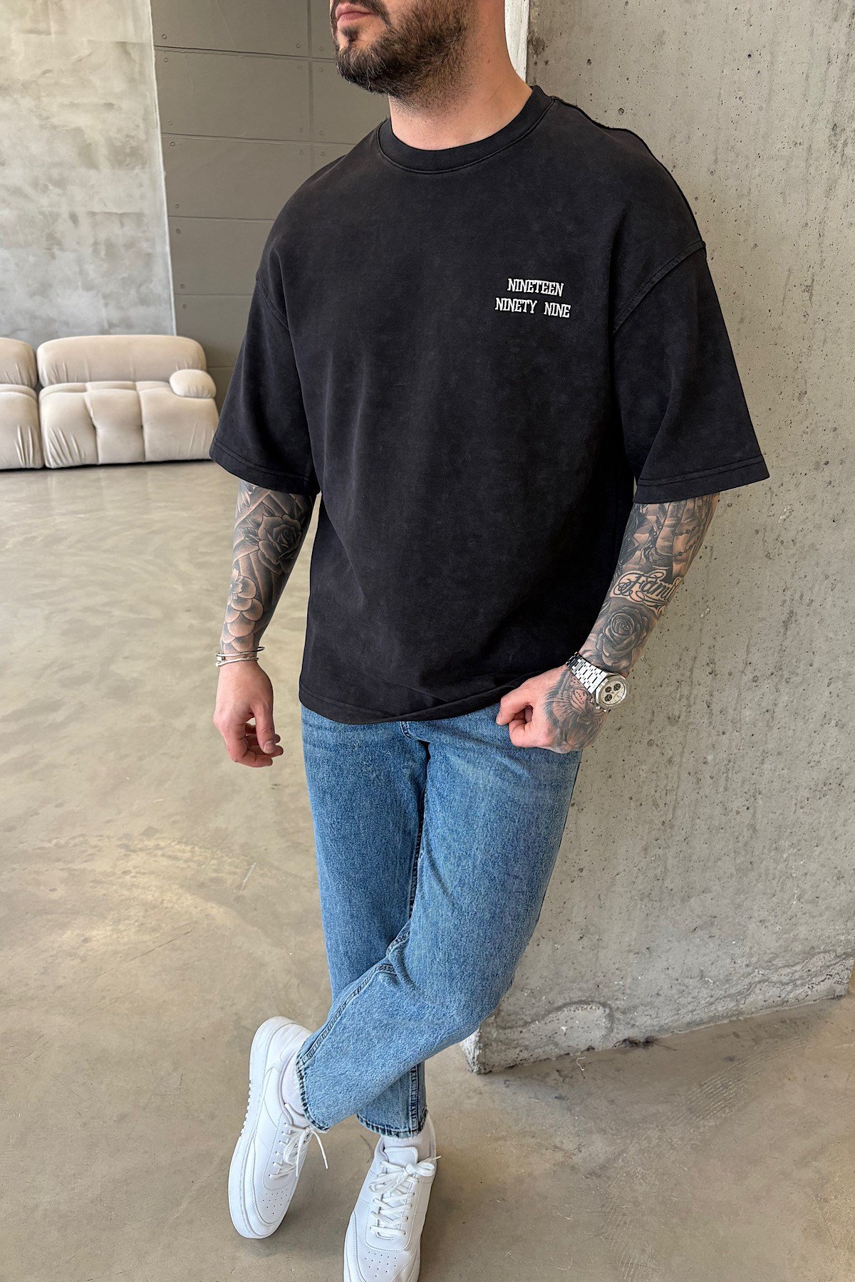 Antrasit Yıkamalı 1999 T-shirt