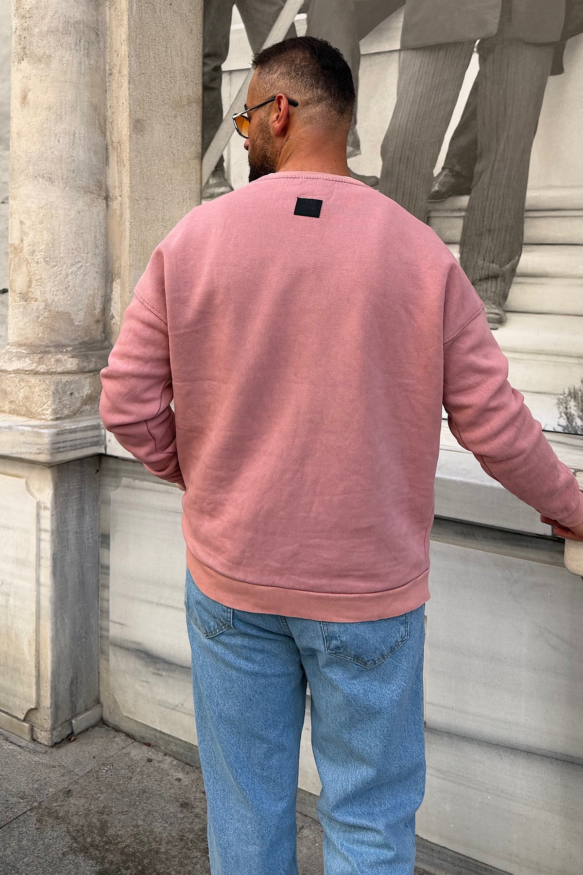 Basic Yıkamalı Pudra Sweat