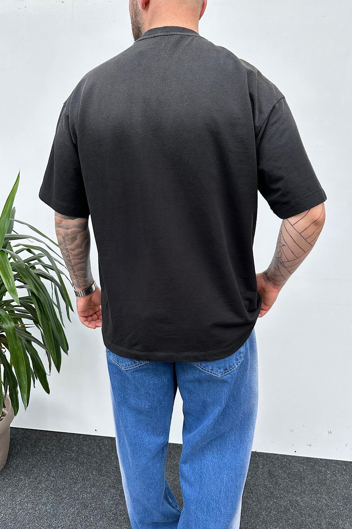 Baskılı Yıkamalı Oversize T-Shirt