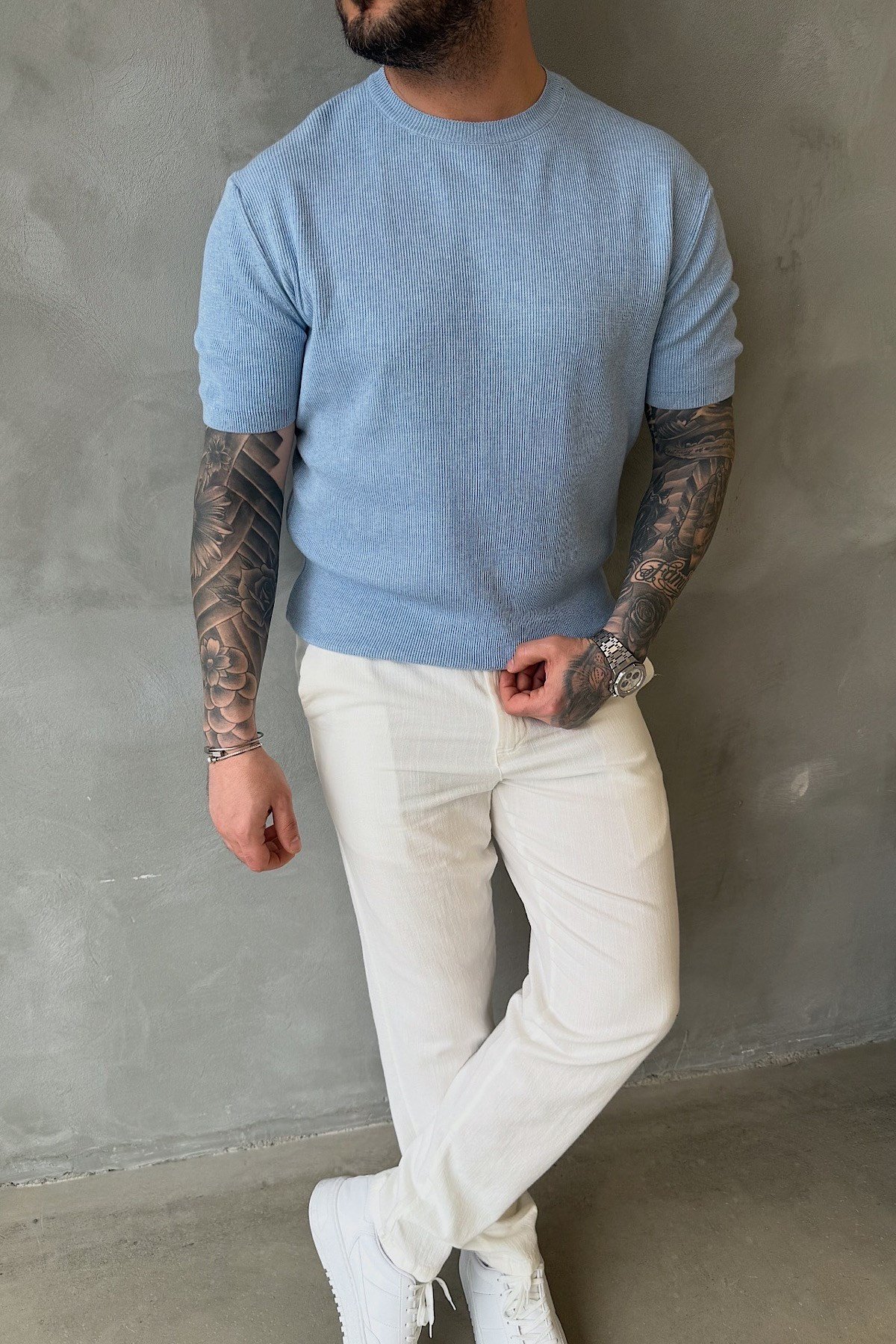 Bebe Mavi Basic Triko T-Shirt