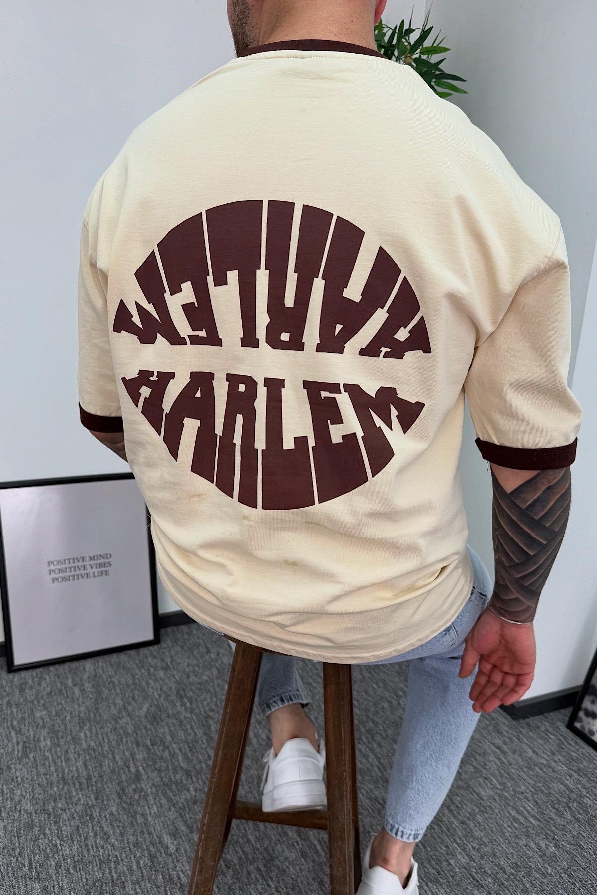 Bej Baskılı T-Shirt