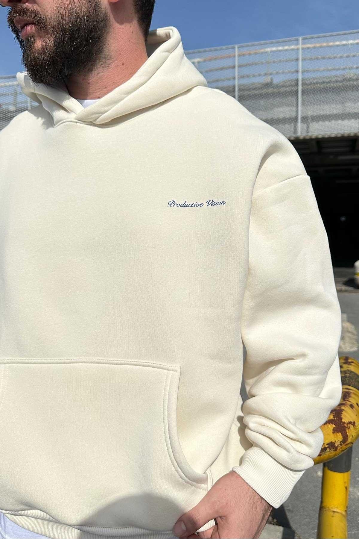 Bej Monaco Oversize Hoodie