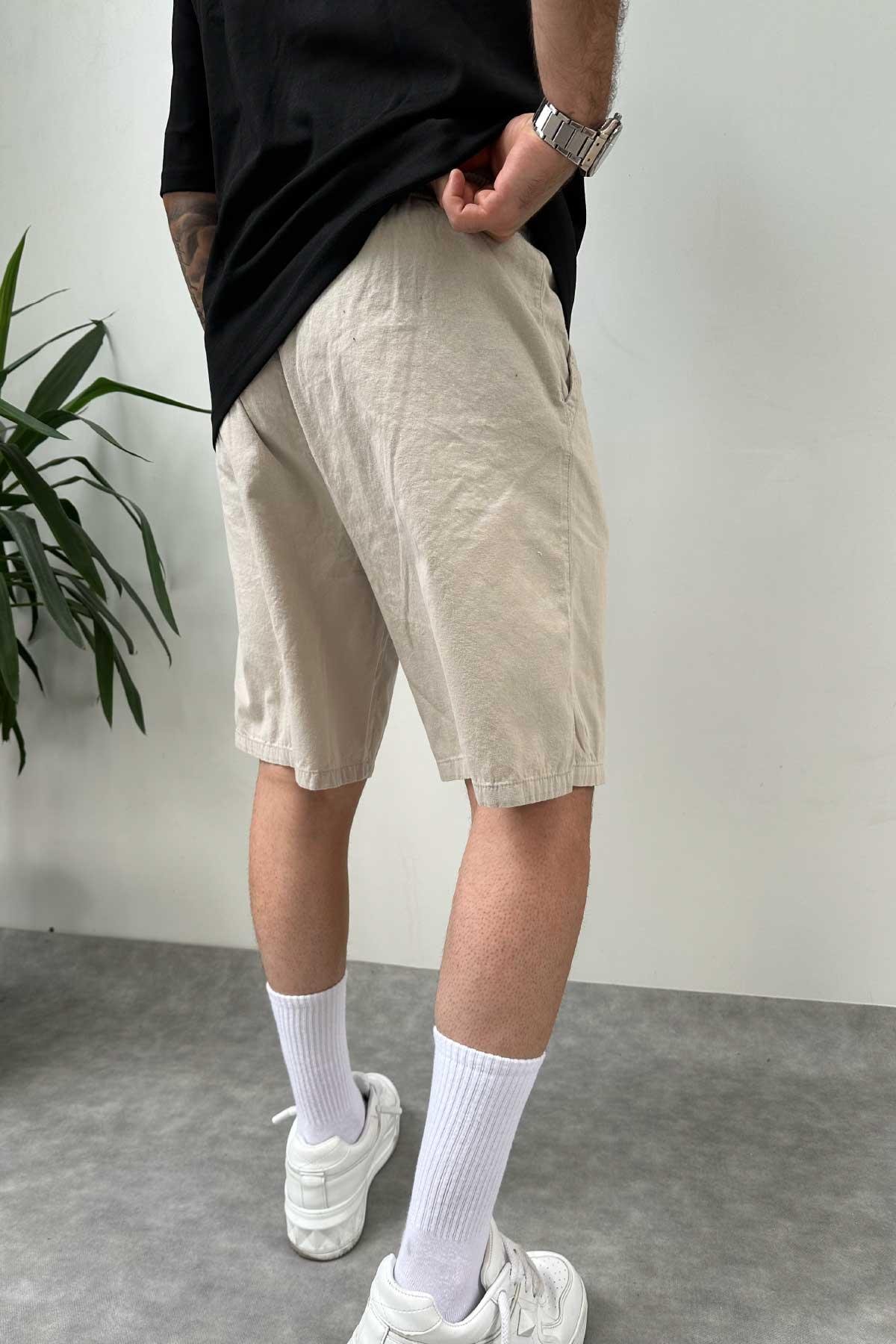 Bej Oversize Şort