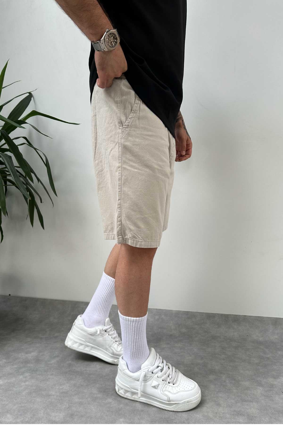 Bej Oversize Şort