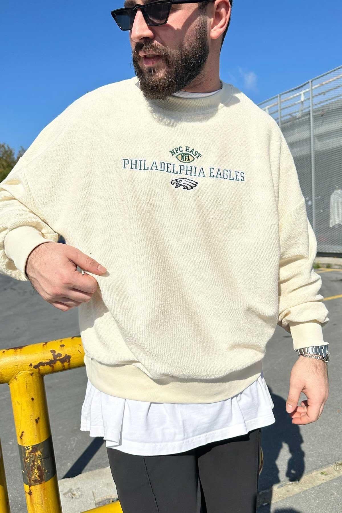 Bej Philadelphia Eagle Sweatshirt