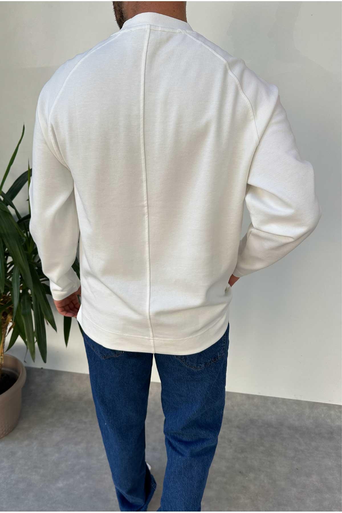 Beyaz Basic İnce Sweat