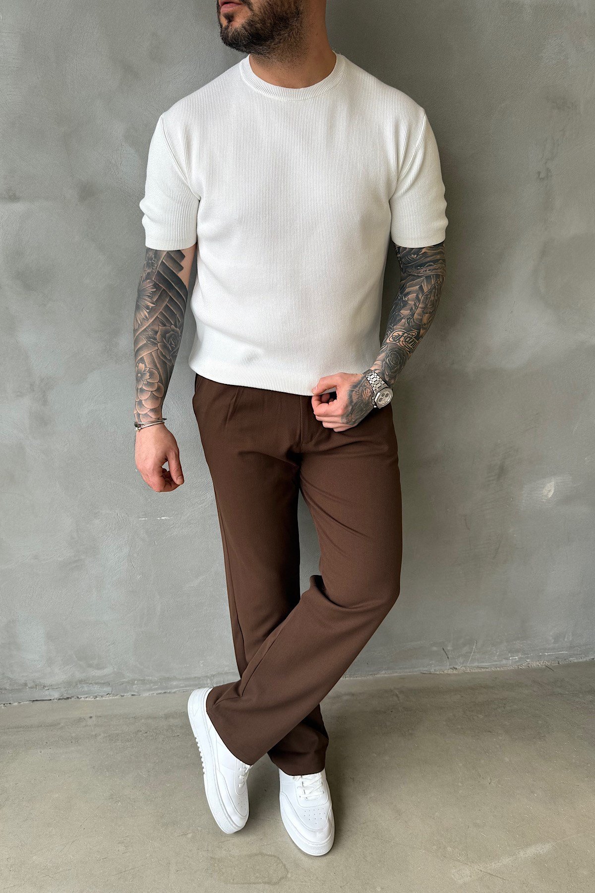 Beyaz Basic Triko T-Shirt