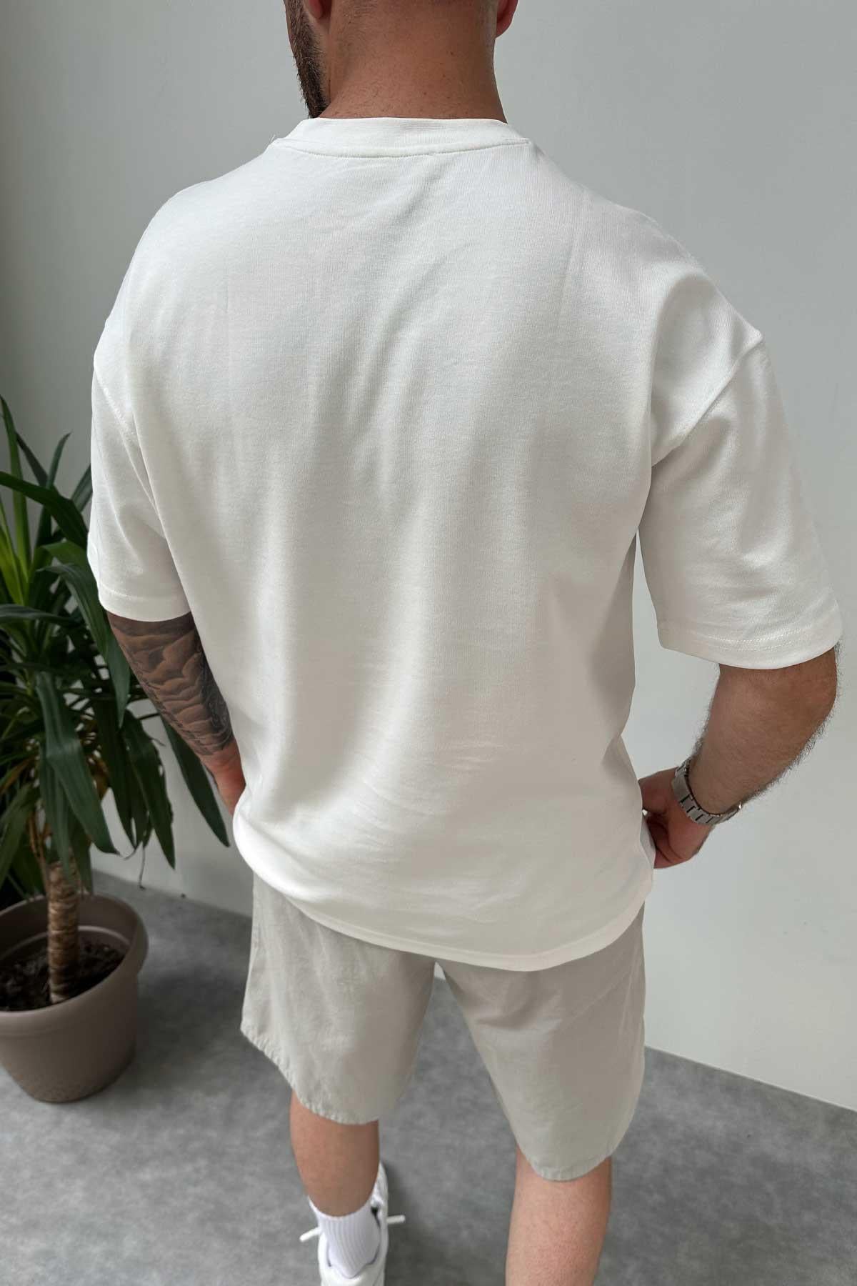 Beyaz Keps Oversize T-Shirt