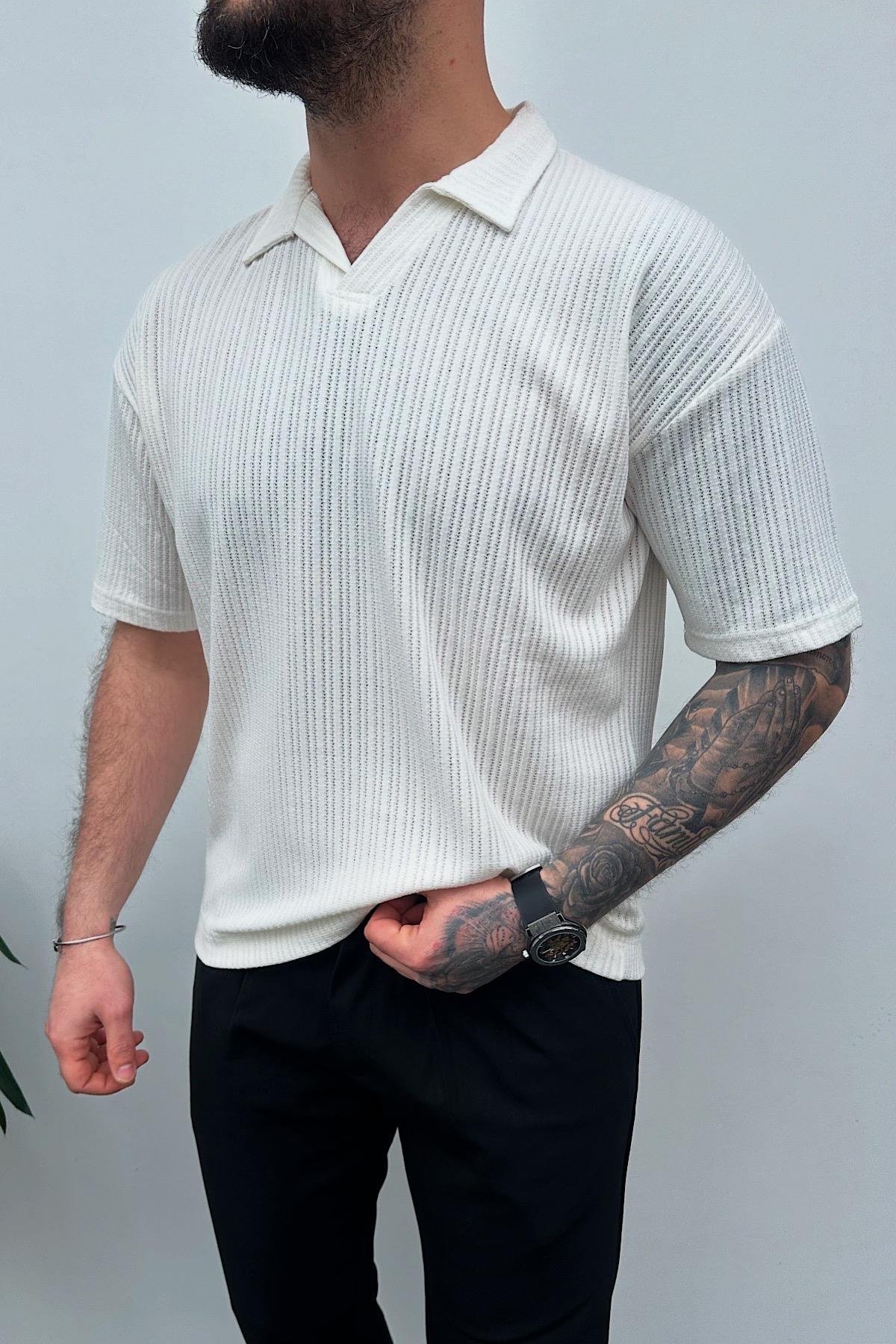 Beyaz Polo Yaka Tshirt