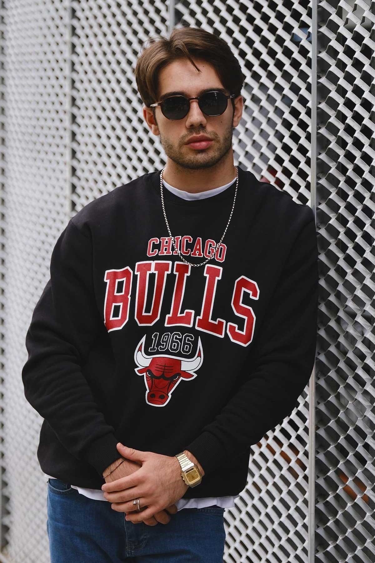 Bol Kalıp Chigago Bulls Sweatshirt 