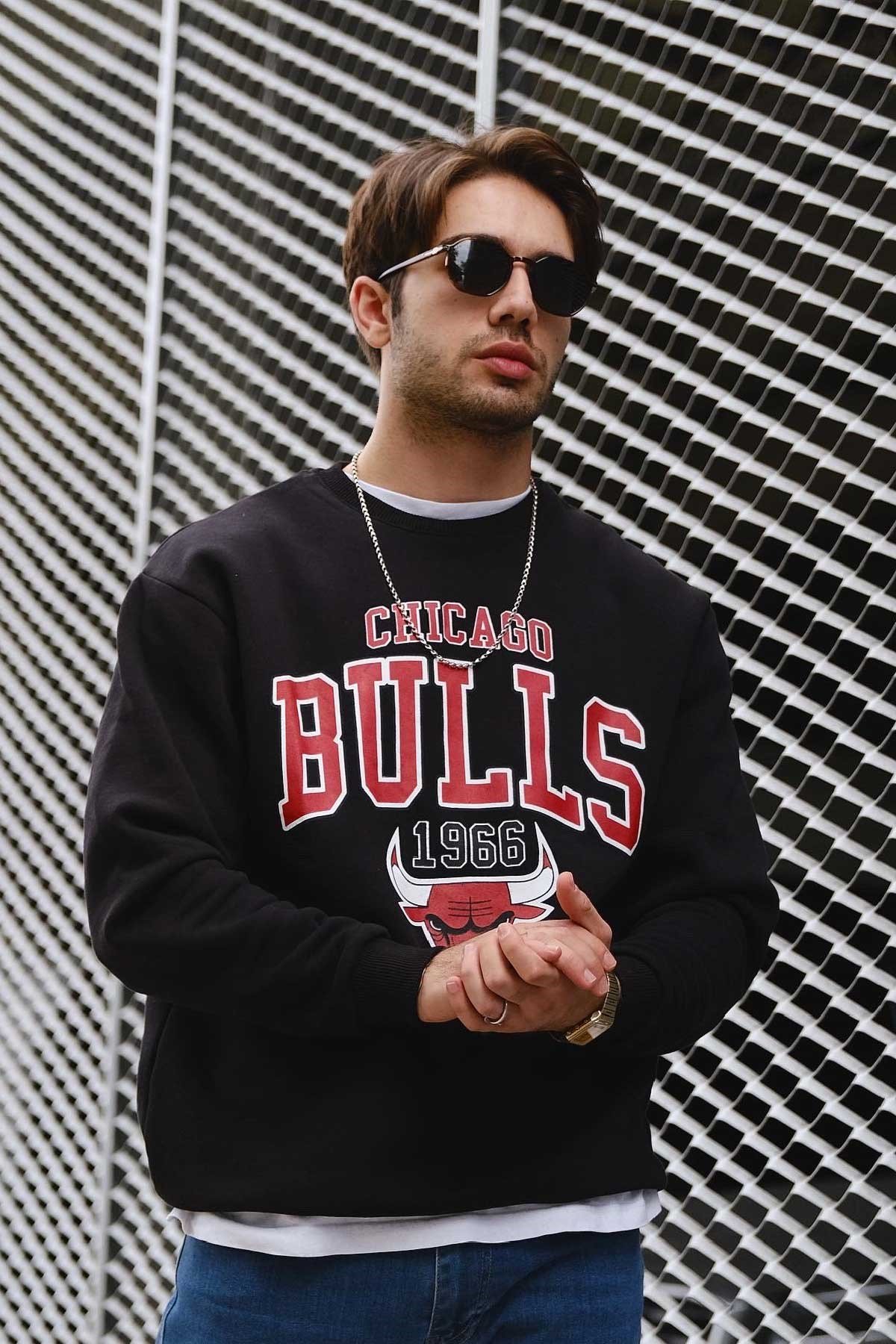 Bol Kalıp Chigago Bulls Sweatshirt 