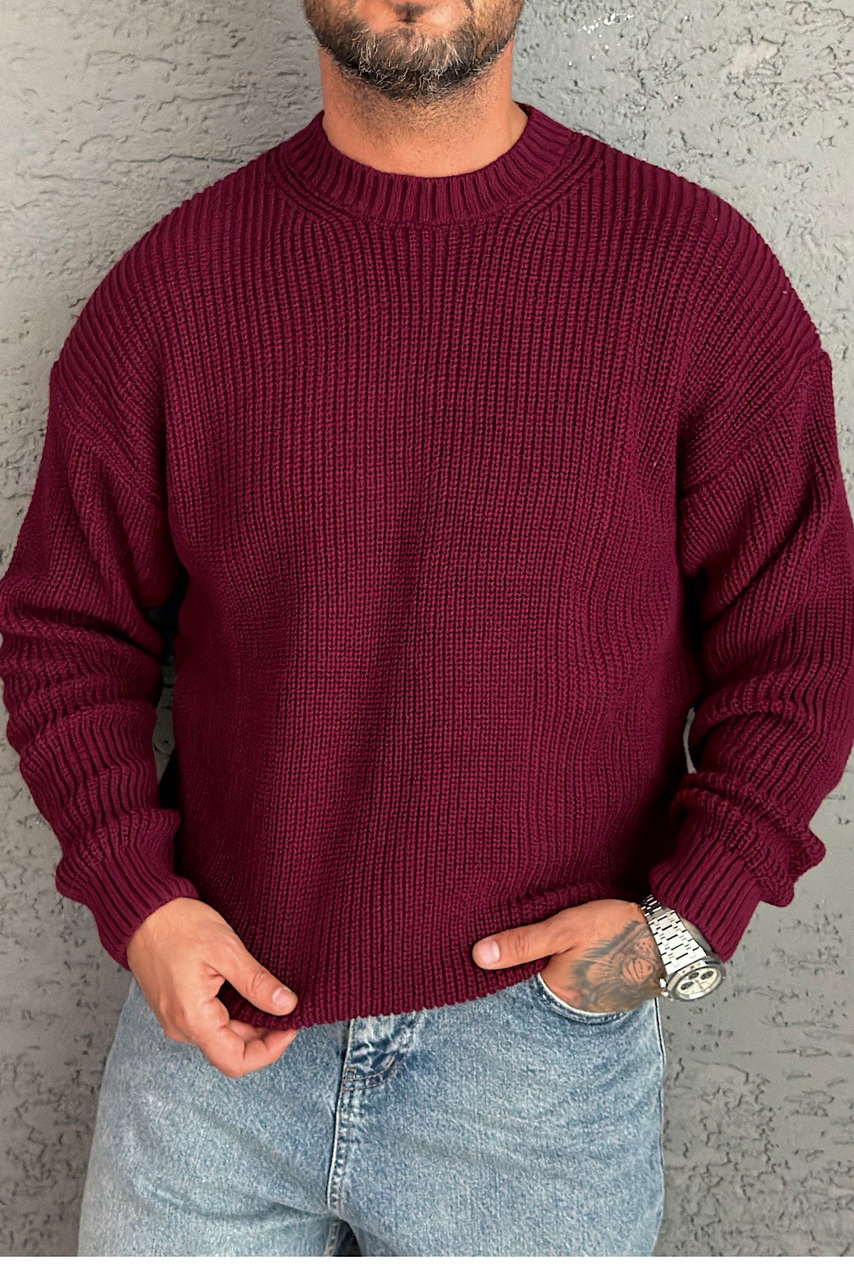Bordo Basic Triko Kazak