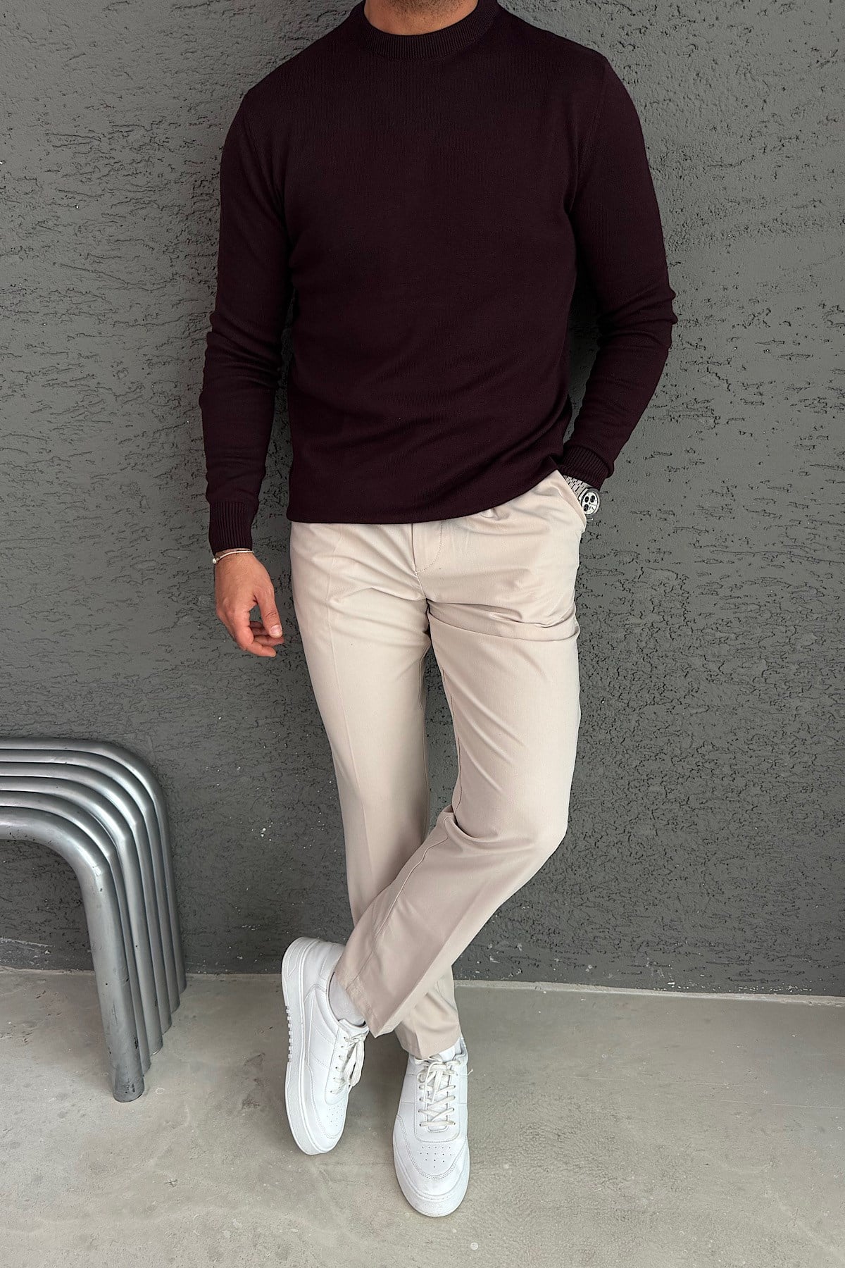 Bordo Basic Triko Kazak