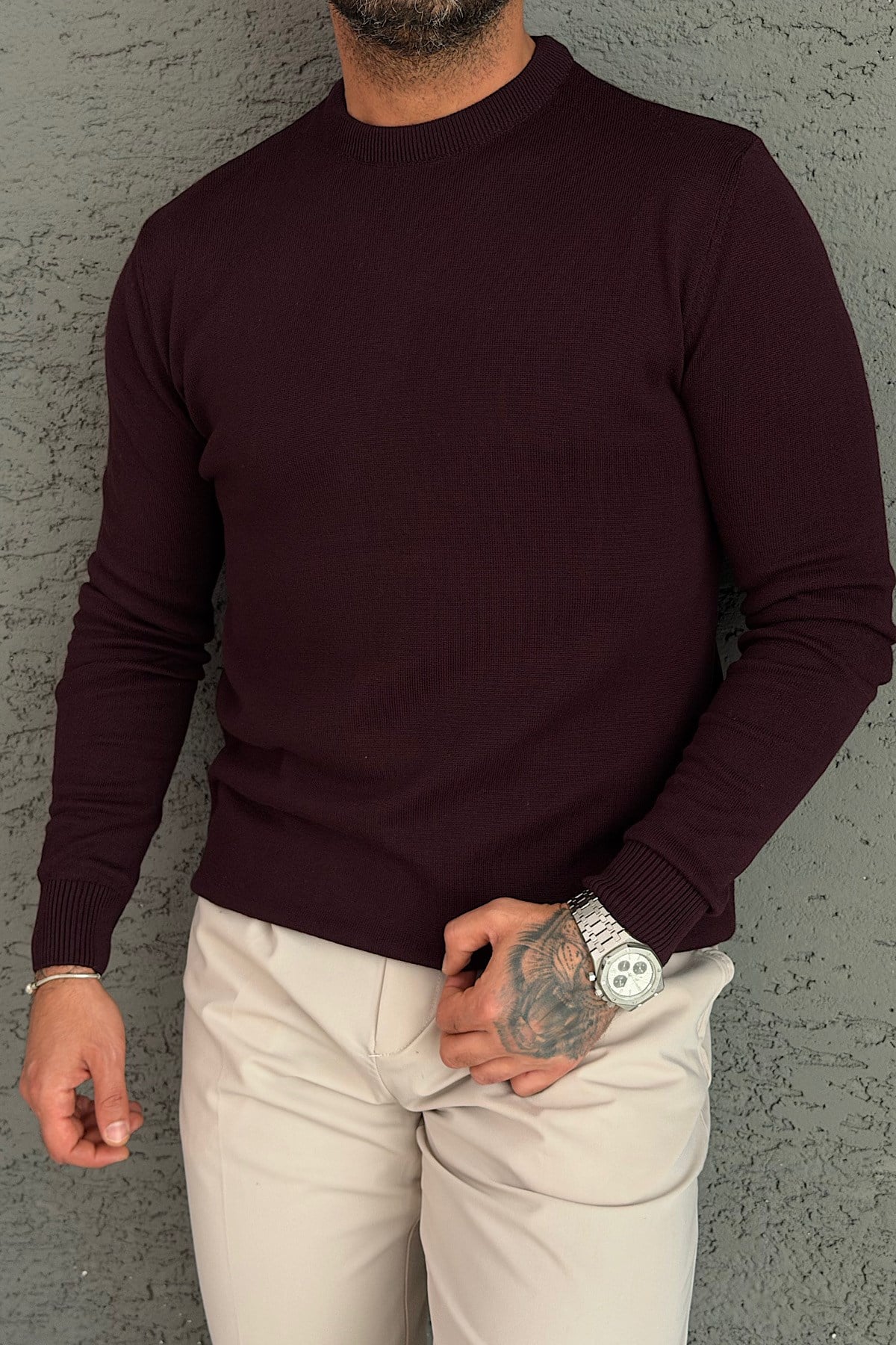 Bordo Basic Triko Kazak