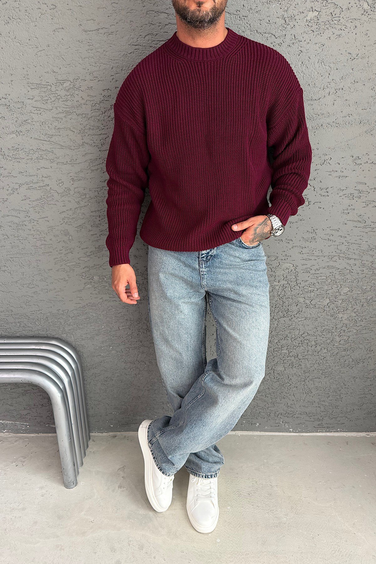 Bordo Basic Triko Kazak