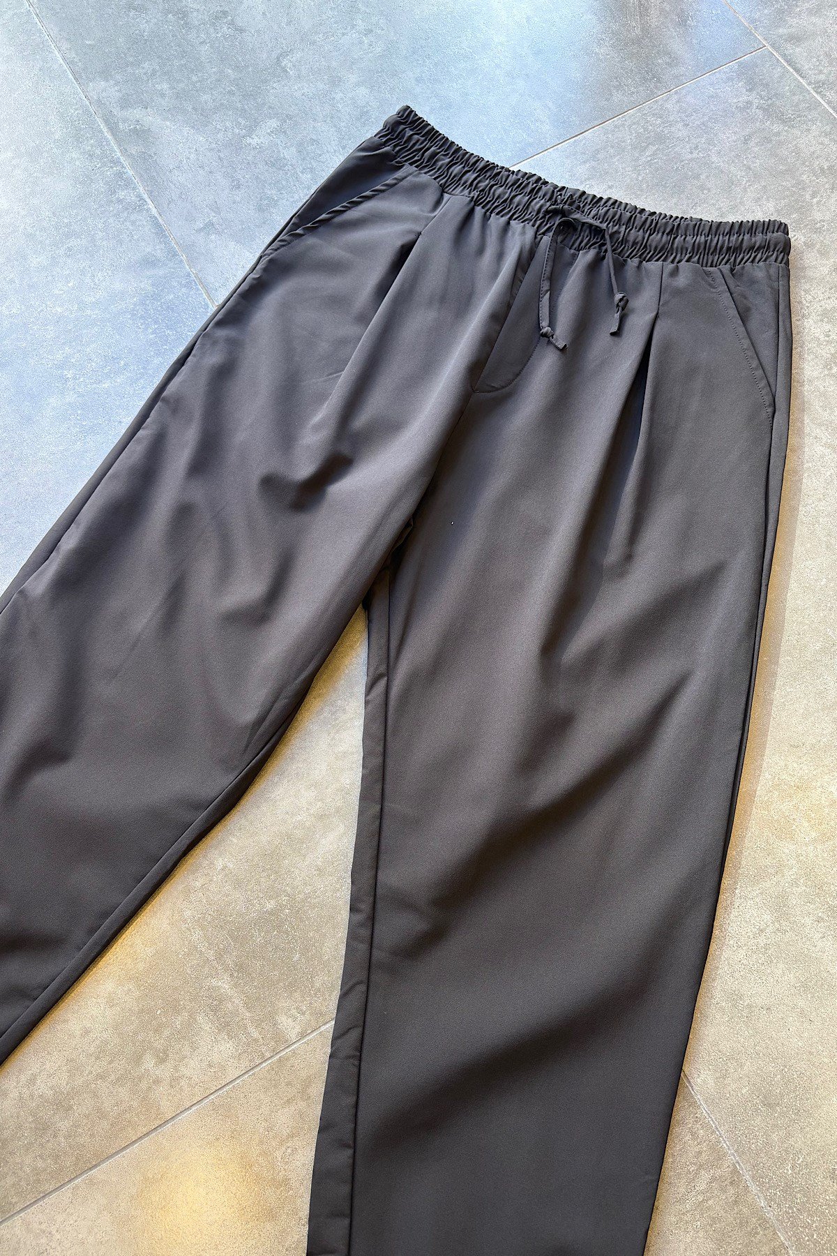 Boyfriend Paraşüt Kumaş Siyah Pantolon