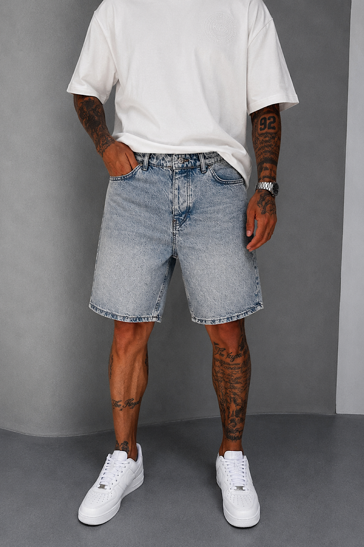 Buz Mavi Denim Şort