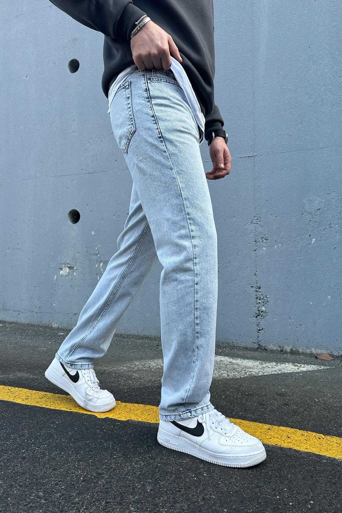 Buz Mavisi Baggy Pantolon 