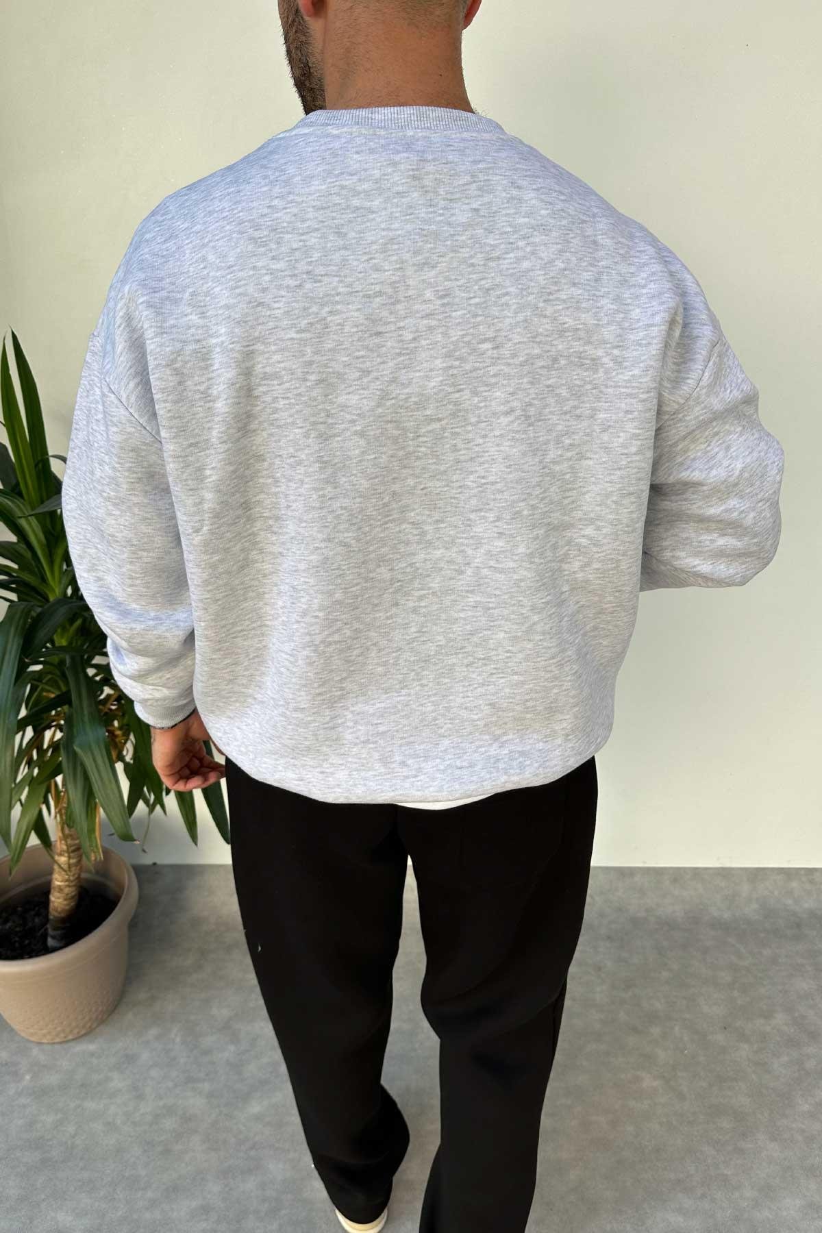 Gri Baskılı Sweat