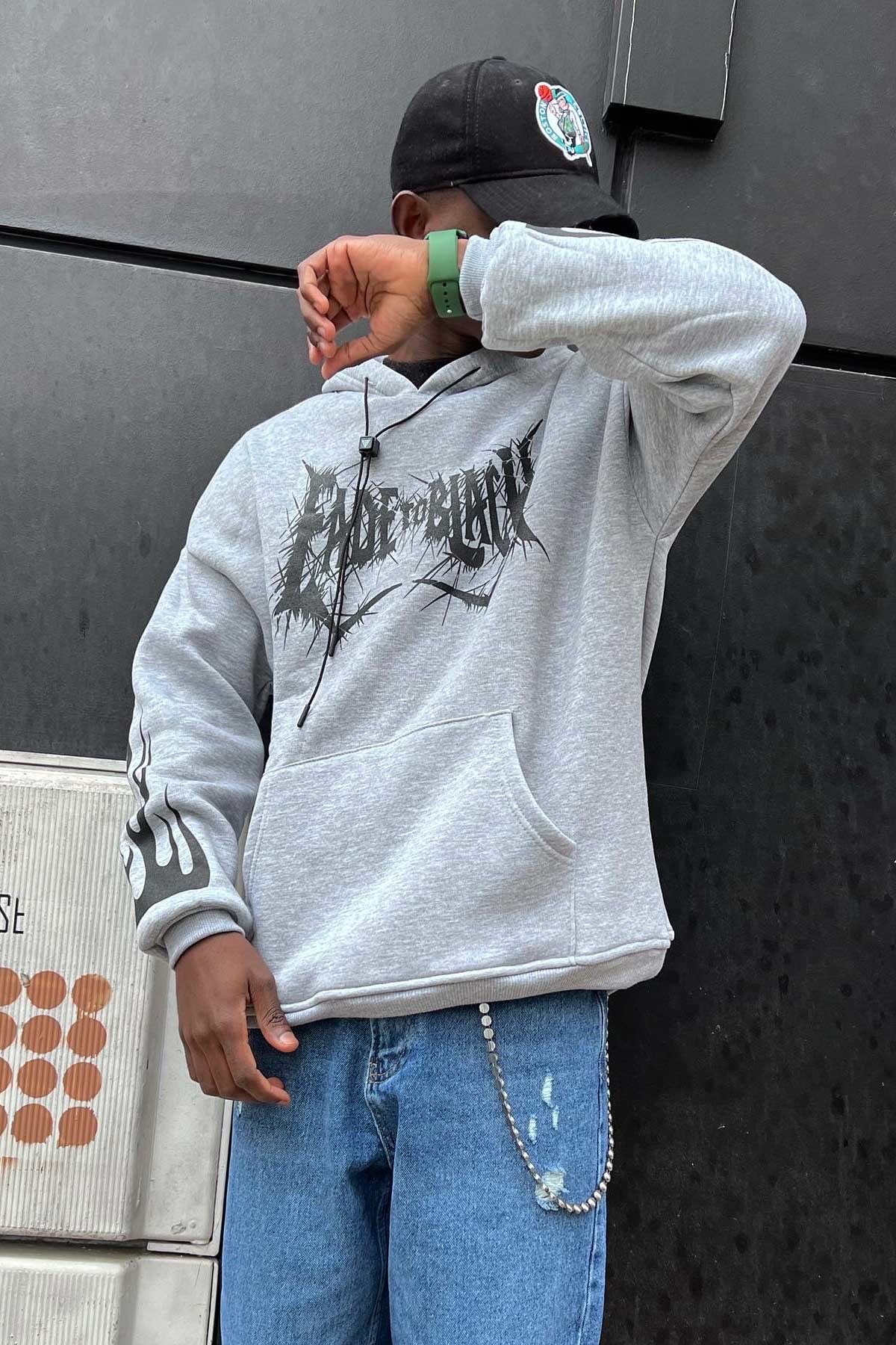 Gri Oversize Sweatshirt
