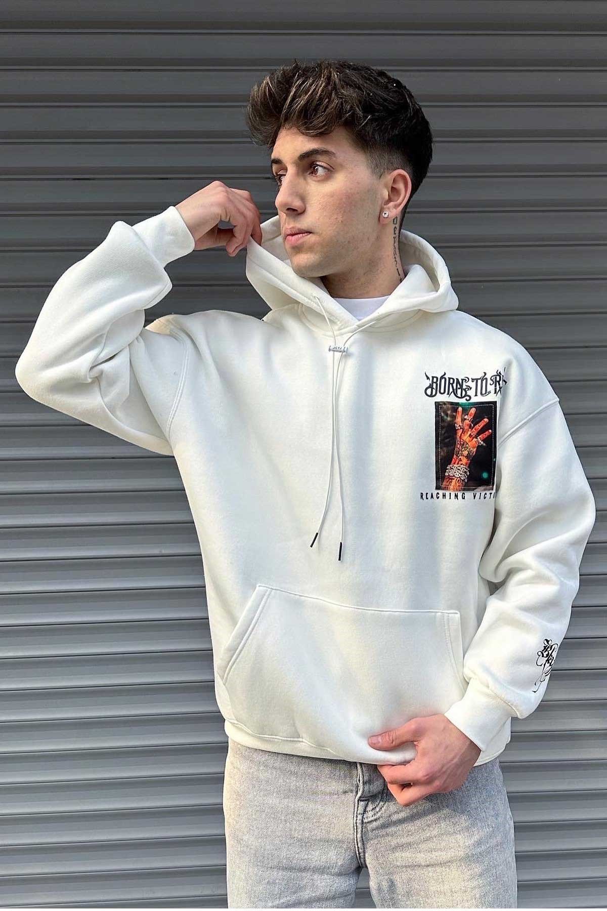 Hafif Oversize Kapşonu Sweatshirt