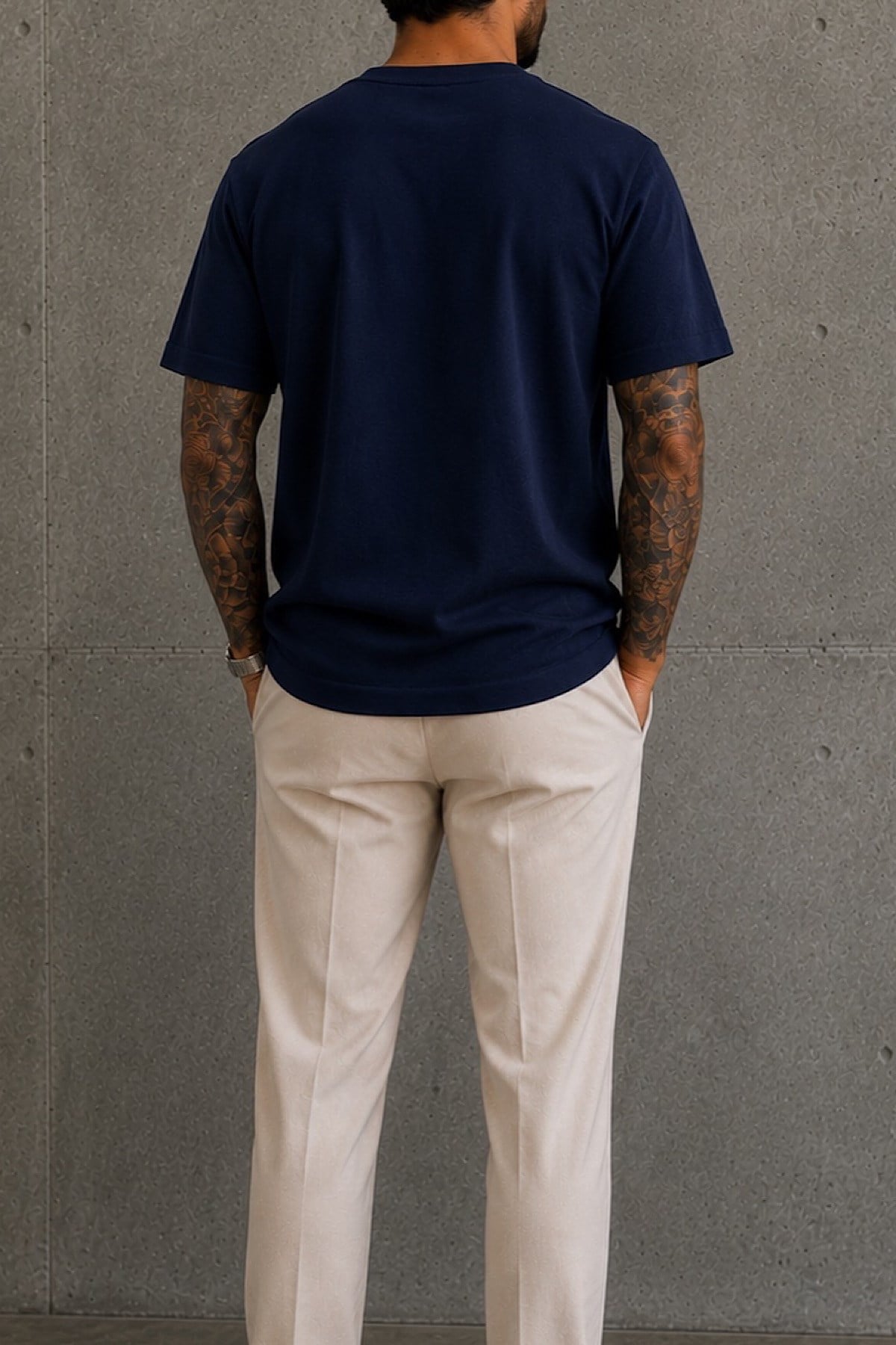 İnce Triko Lacivert T-Shirt