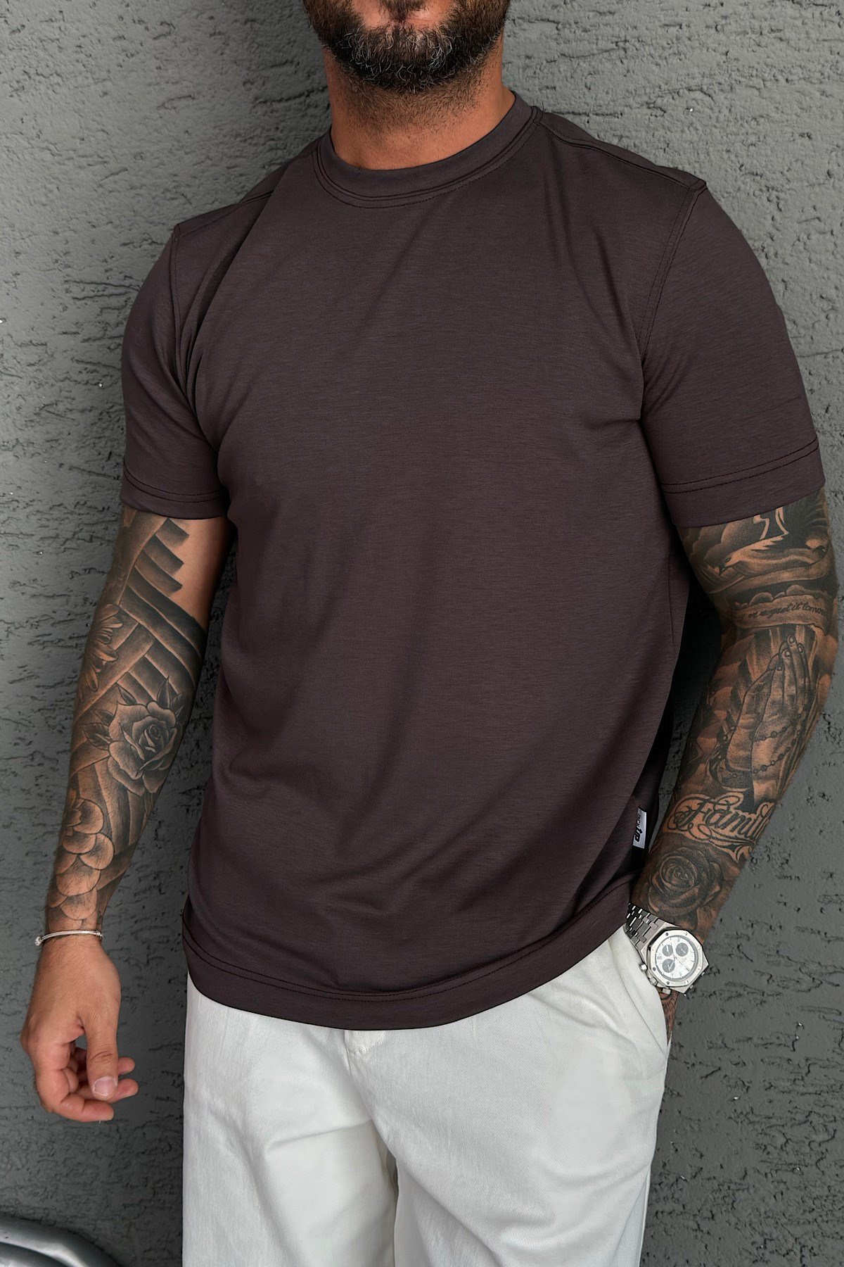 Kahve Oysho Kumaş T-Shirt