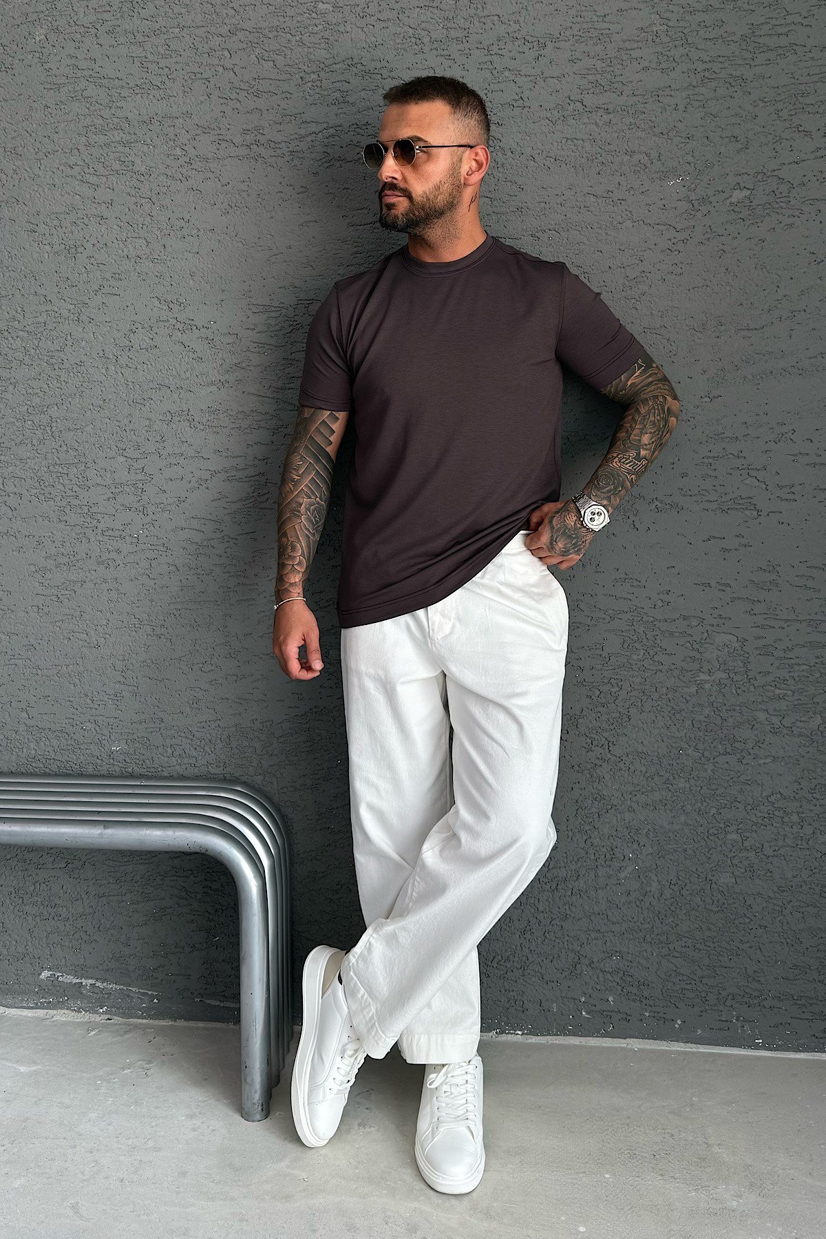 Kahve Oysho Kumaş T-Shirt