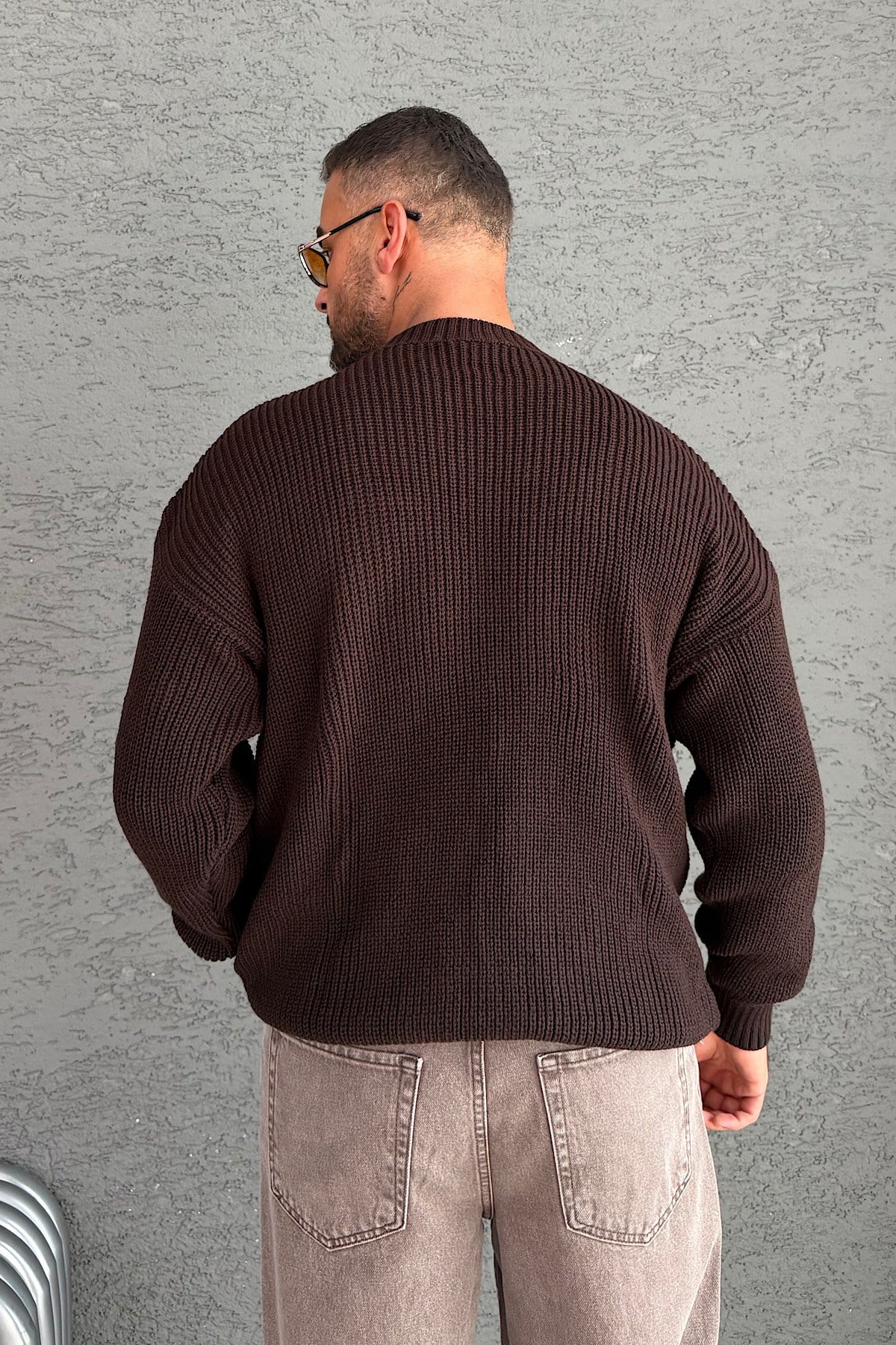 Kahverengi Basic Triko Kazak