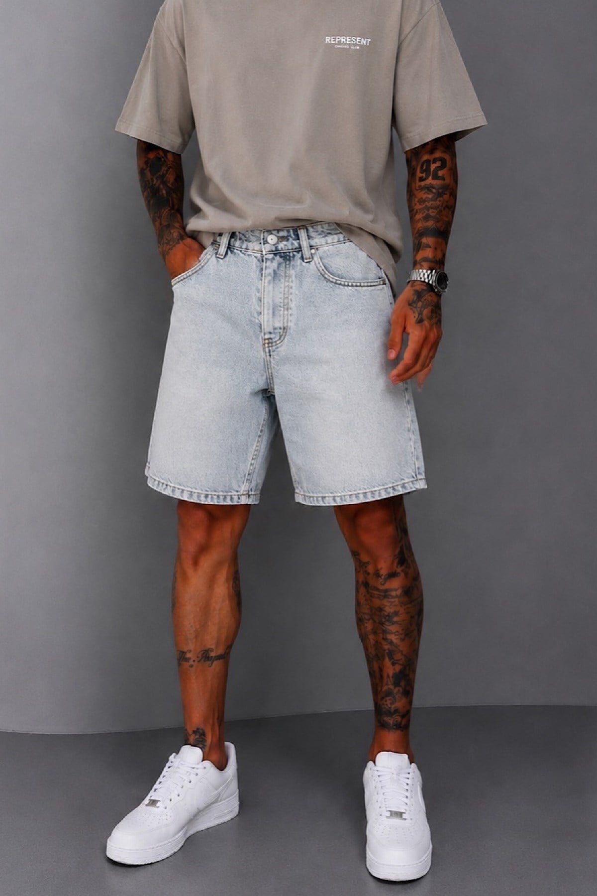 Kar Yıkama Denim Şort