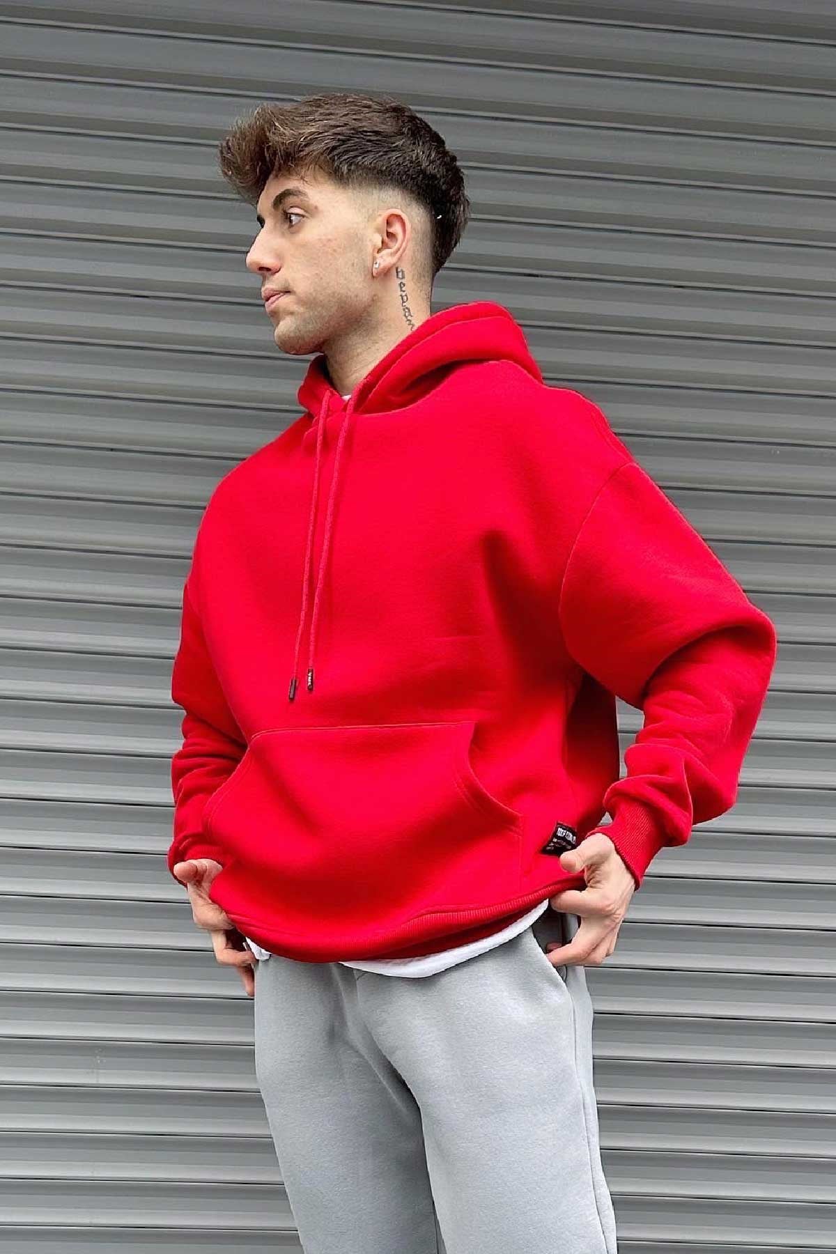 Kırmızı Basic Sweatshirt
