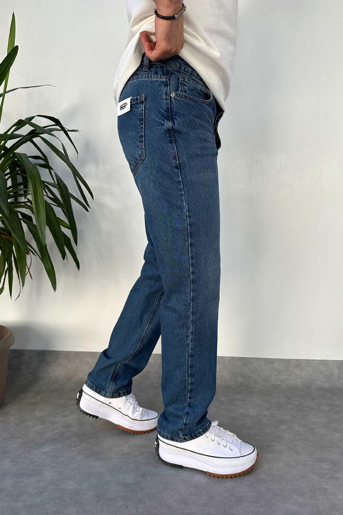 Koyu Mavi Baggy Pantolon 