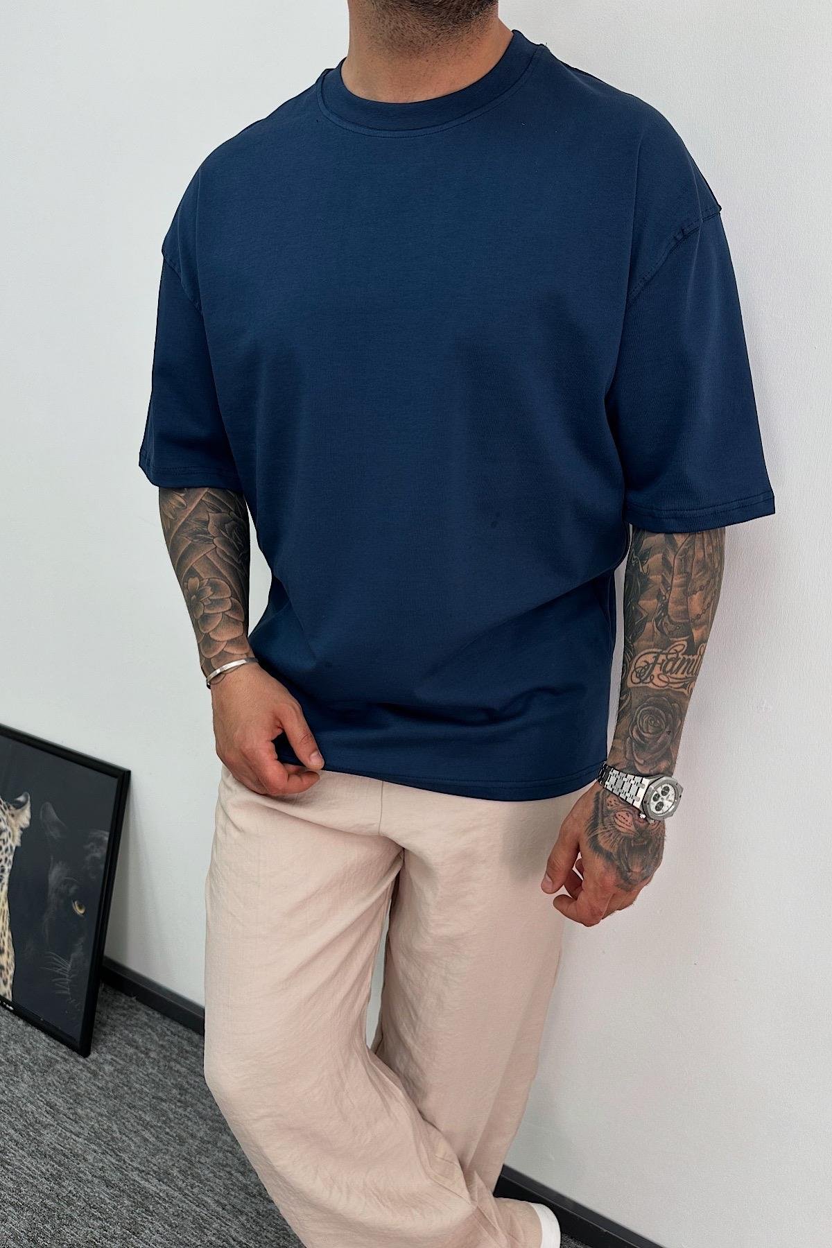 Lacivert Basic T-Shirt