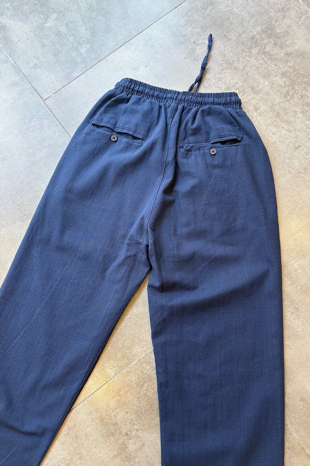 Lacivert Keten Pantolon 