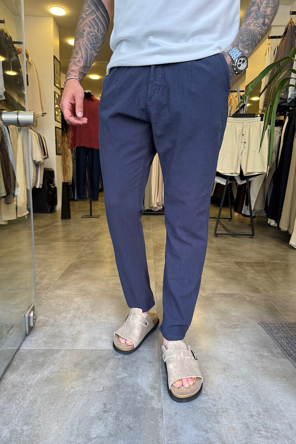 Lacivert Regular Keten Pantolon