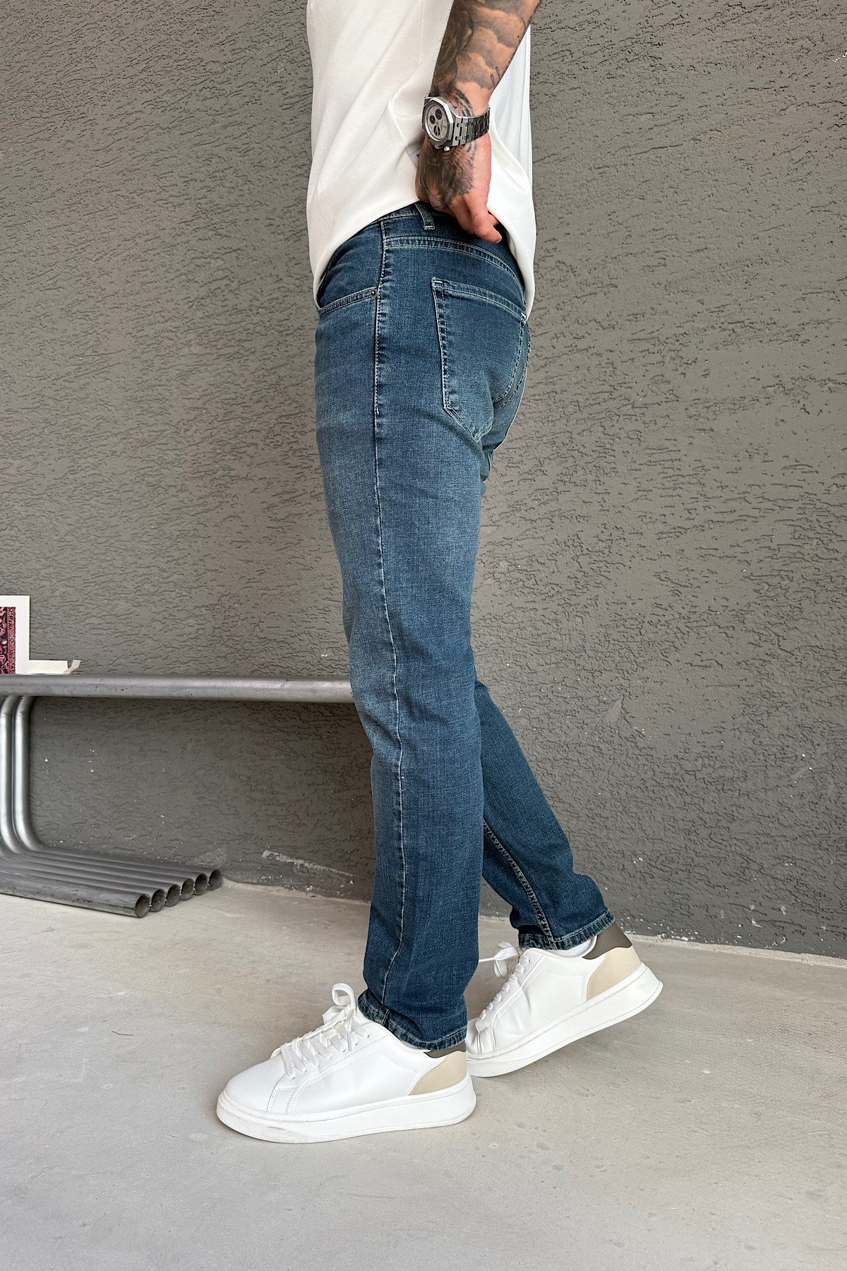 Mavi Yıkamalı Regular Fit Jean
