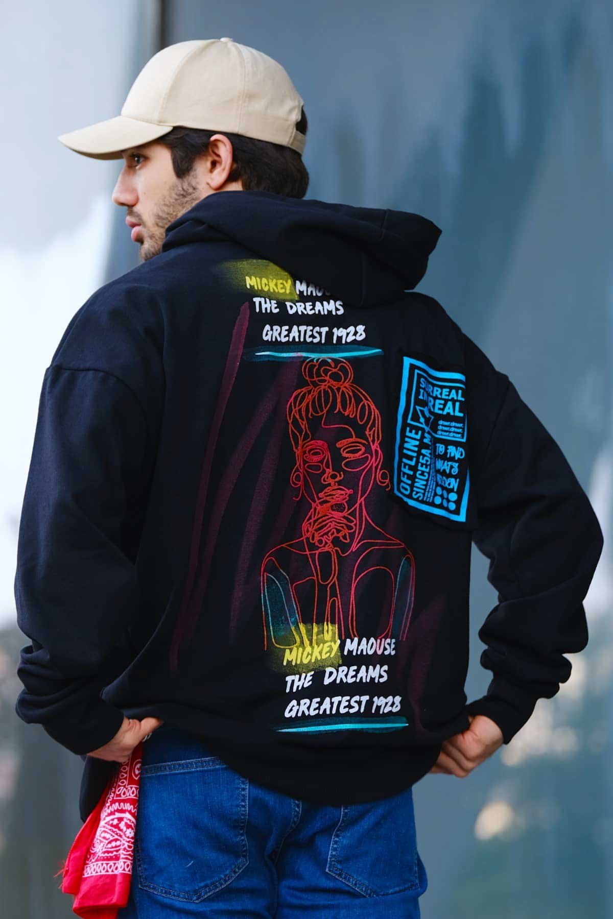 Oversize Arkası Baskılı Sweatshirt