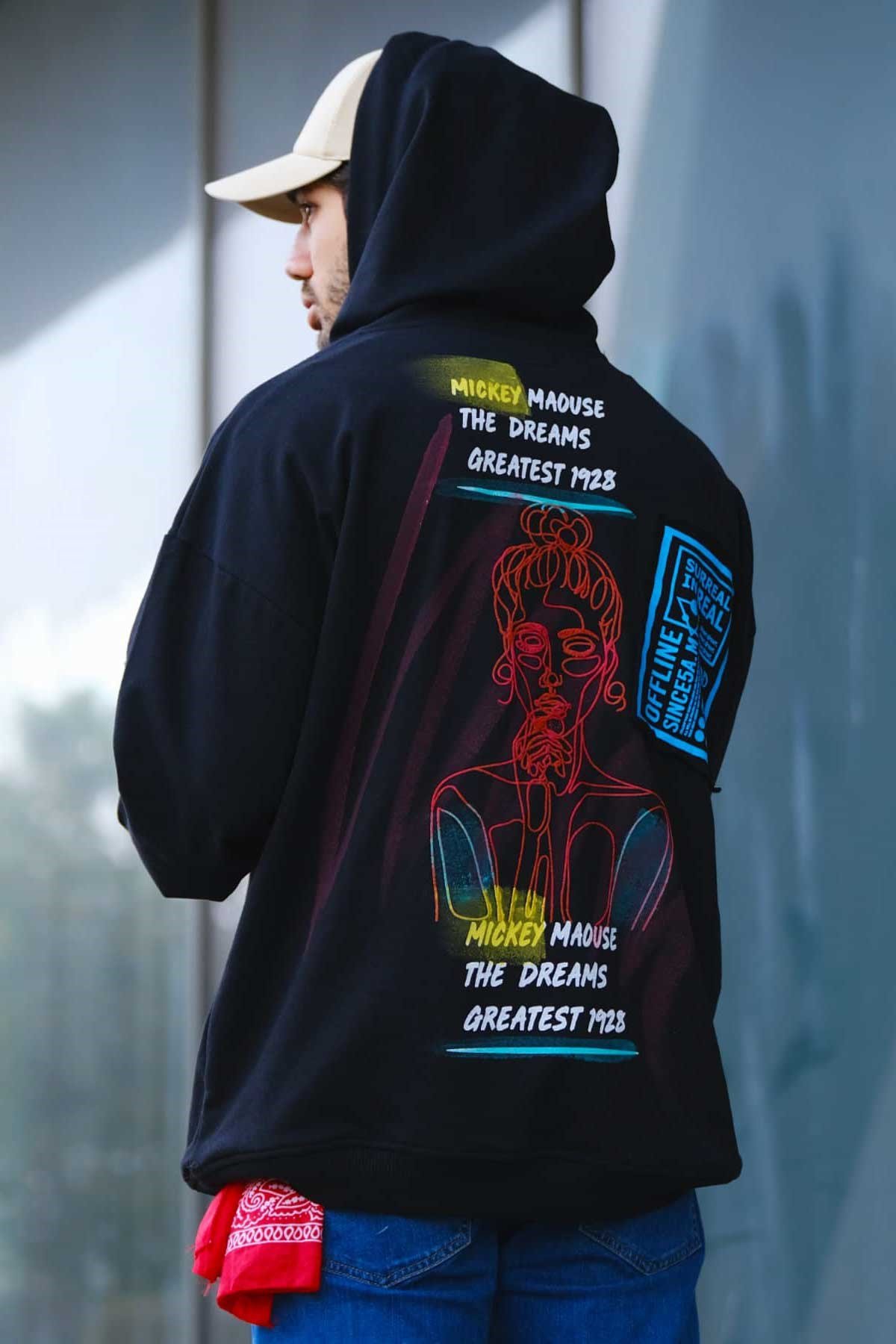 Oversize Arkası Baskılı Sweatshirt