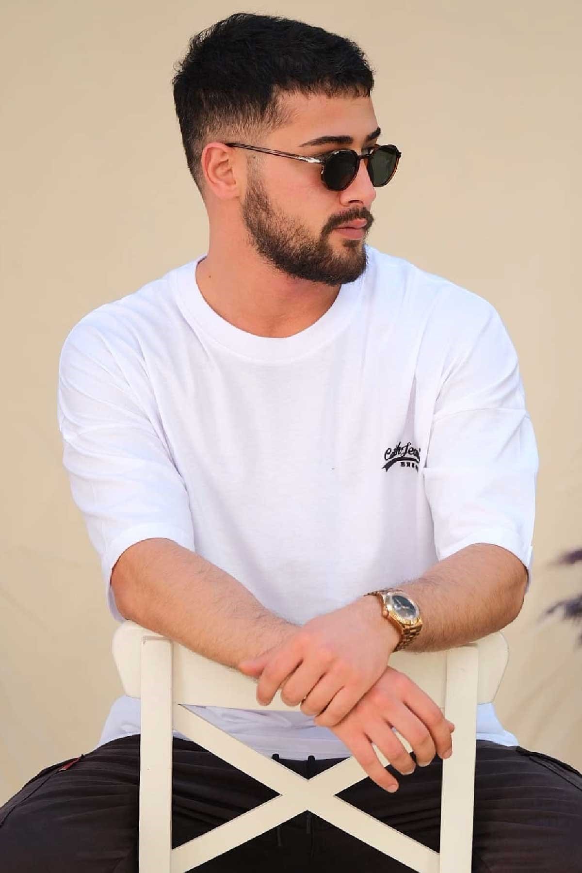 Oversize Arkası Baskılı T-Shirt 