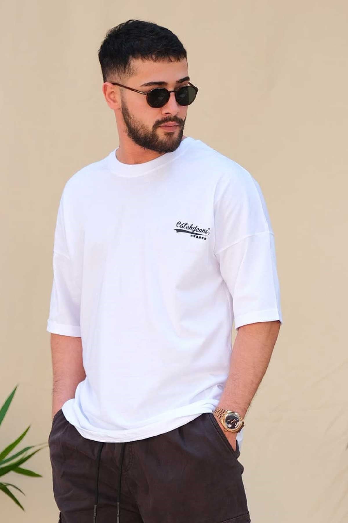 Oversize Arkası Baskılı T-Shirt 