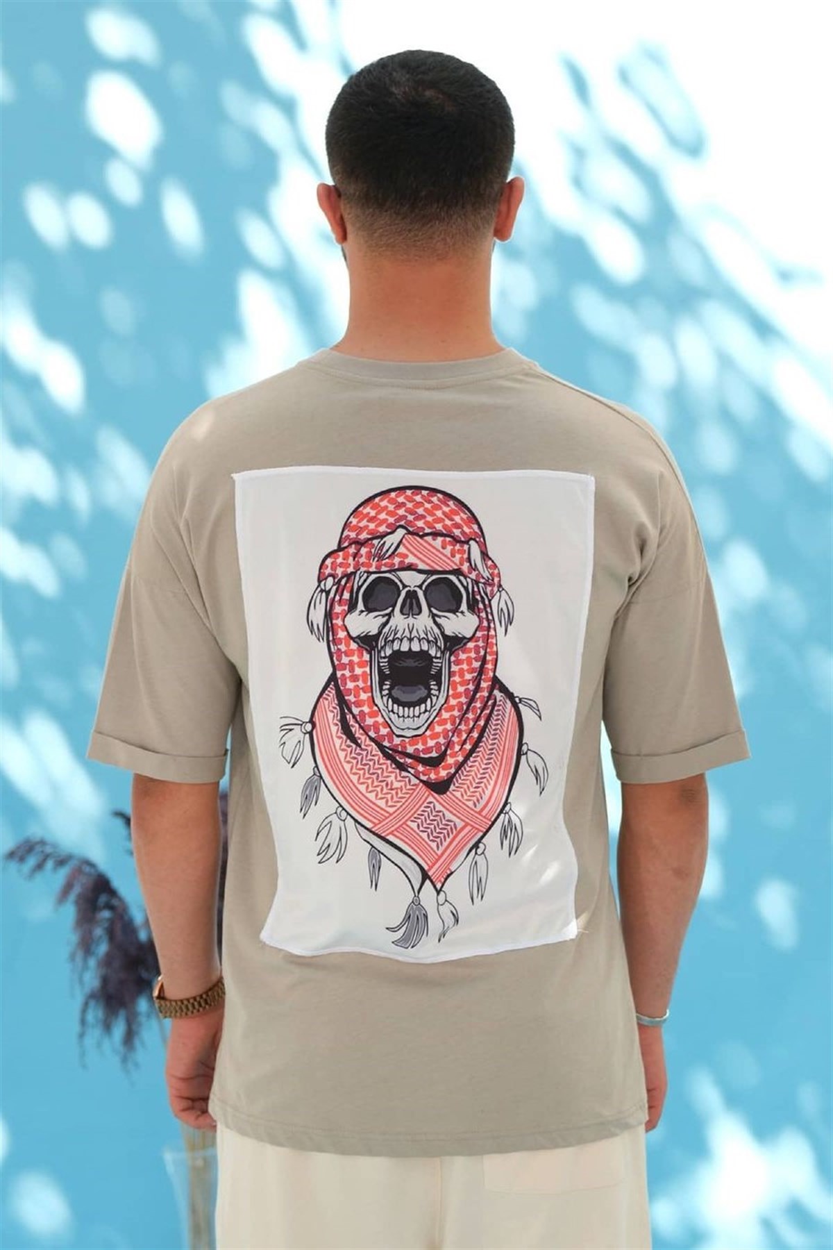 Oversize Arkası Baskılı T-Shirt