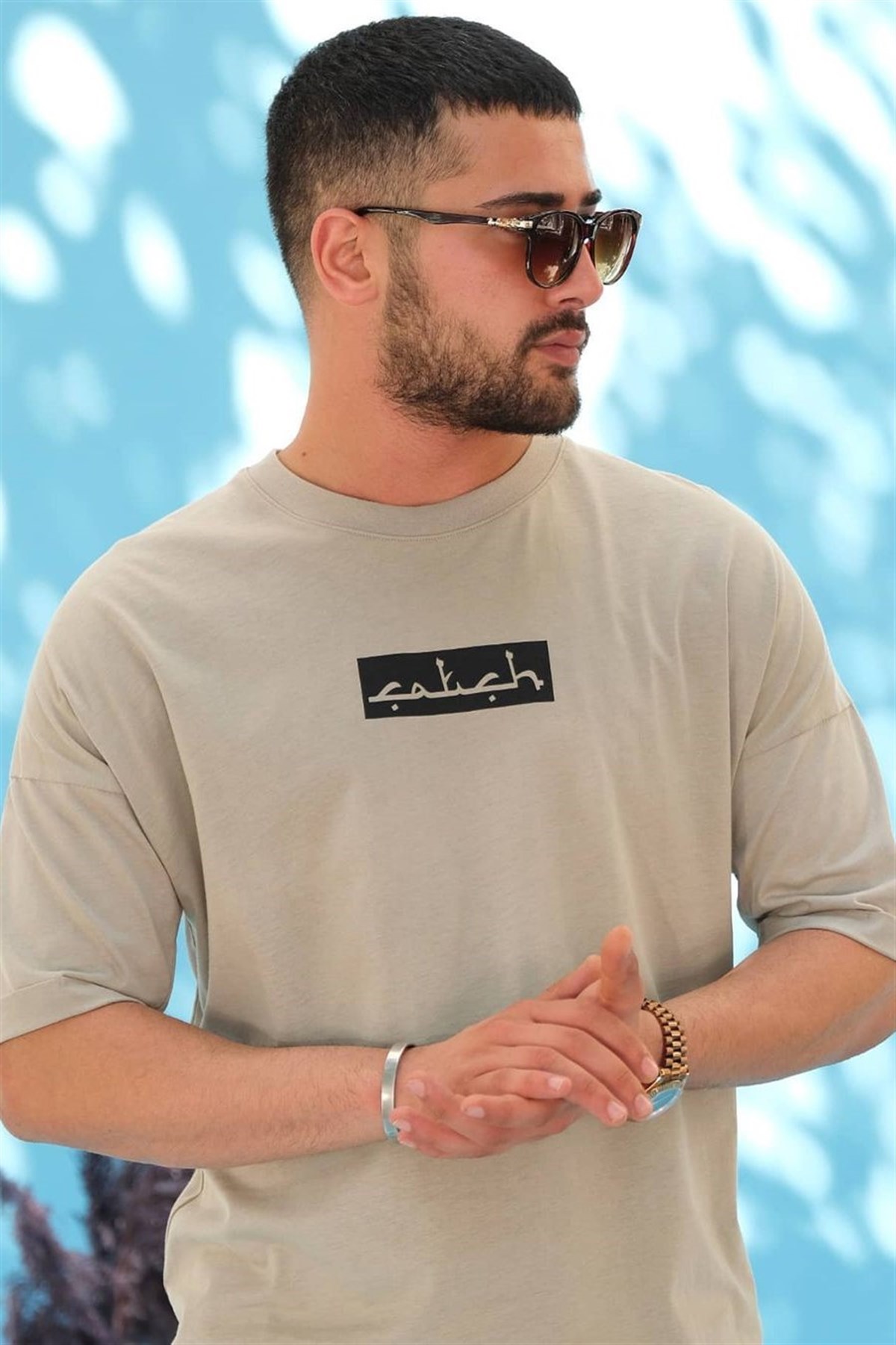 Oversize Arkası Baskılı T-Shirt