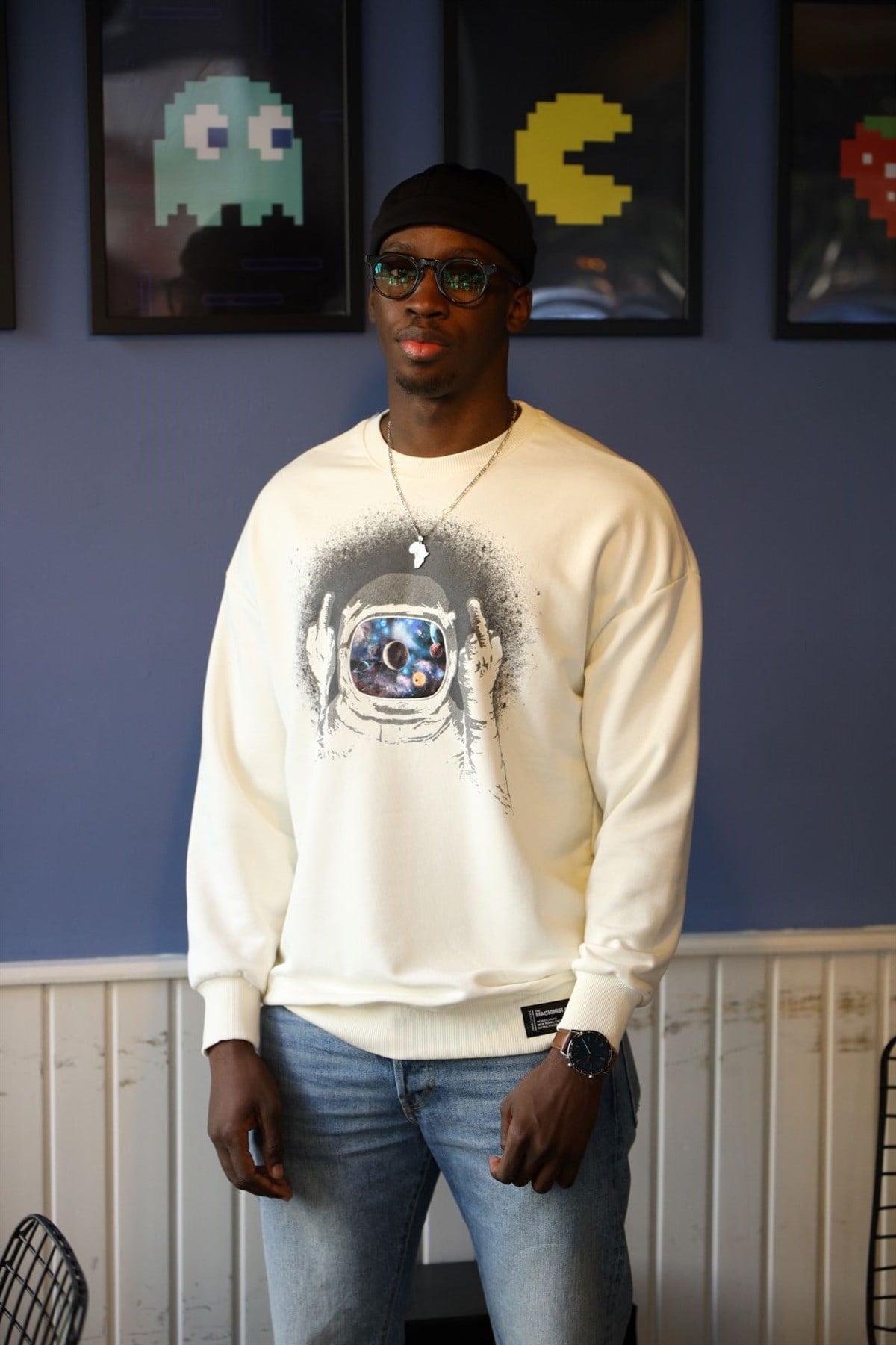 OVERSIZE ASTRONOT SWEATSHIRT BEYAZ