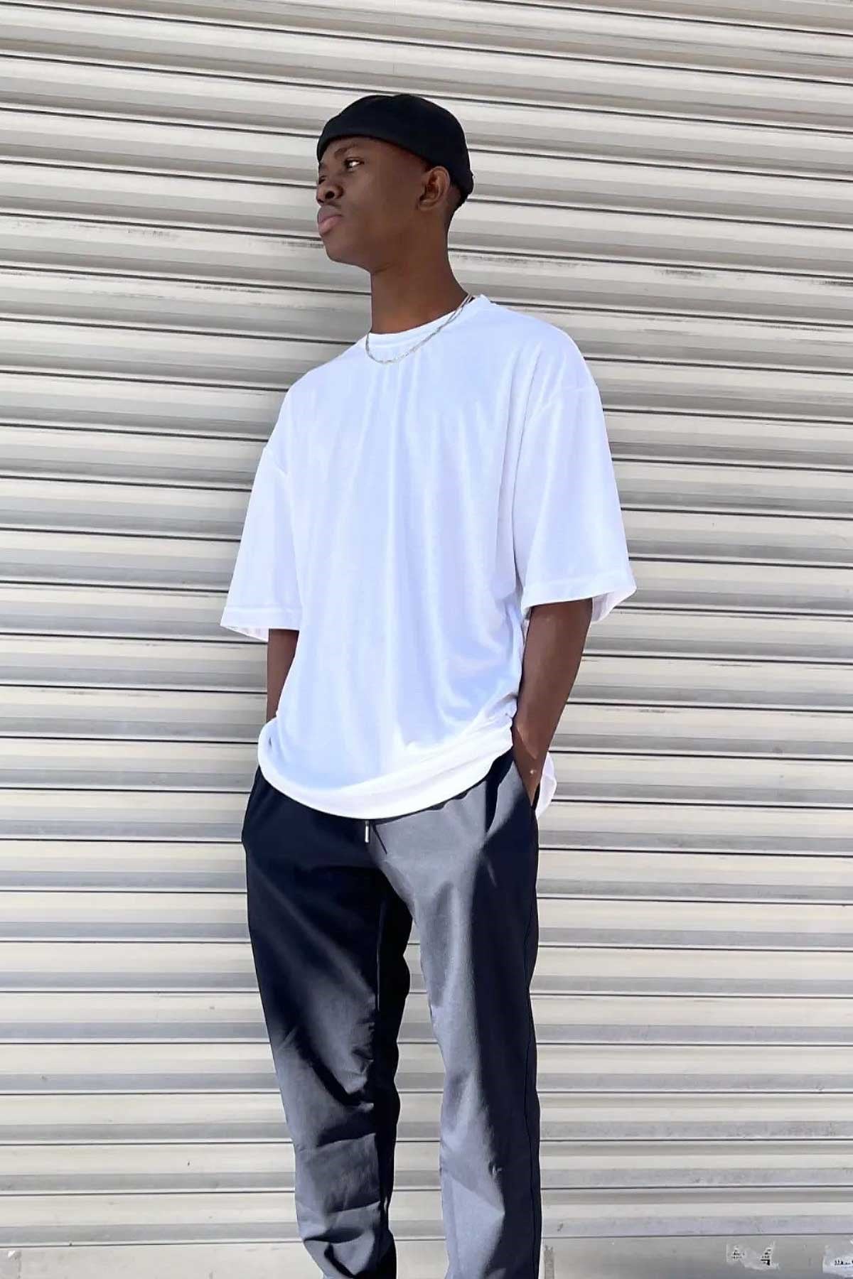 Oversize Basic Beyaz T-Shirt