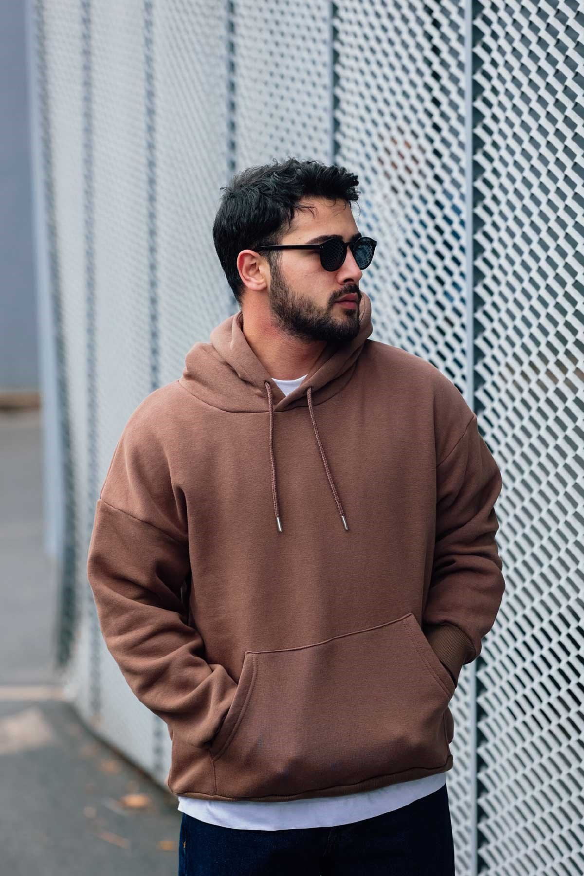 Oversize Basic Kahverengi Sweatshirt 