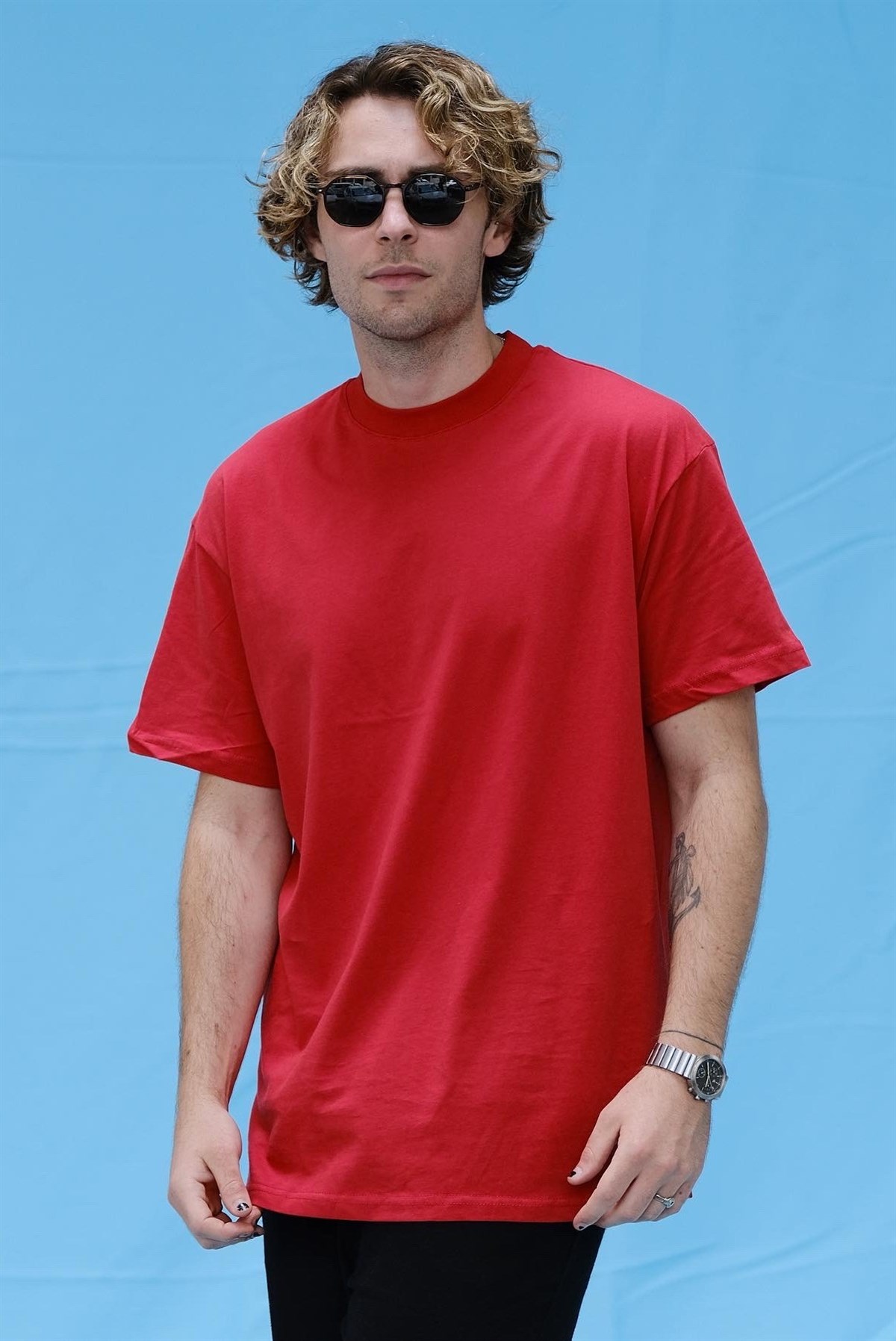Oversize Basic Kırmızı T-Shirt 