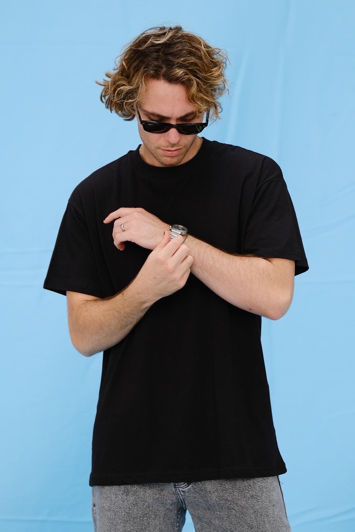 Oversize Basic Siyah T-Shirt 