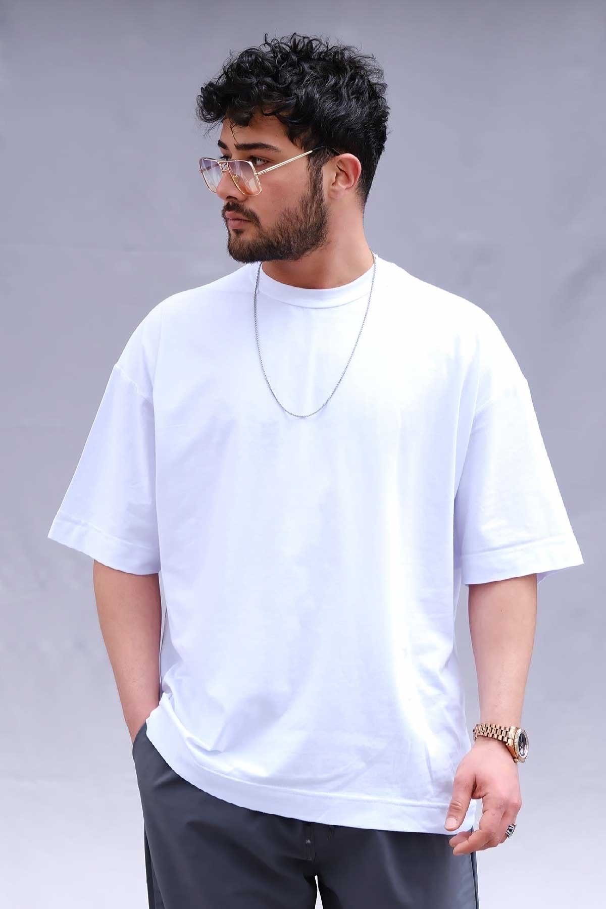 Oversize Basic T-Shirt Beyaz