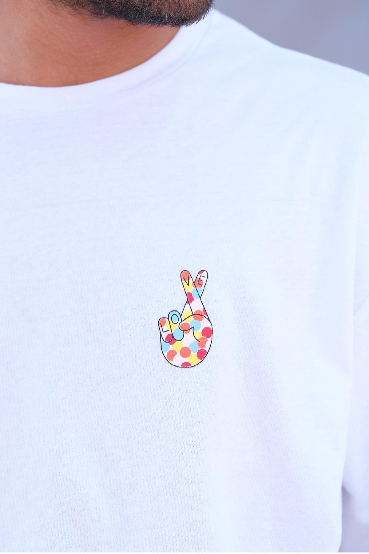 Oversize Beyaz T-Shirt Love