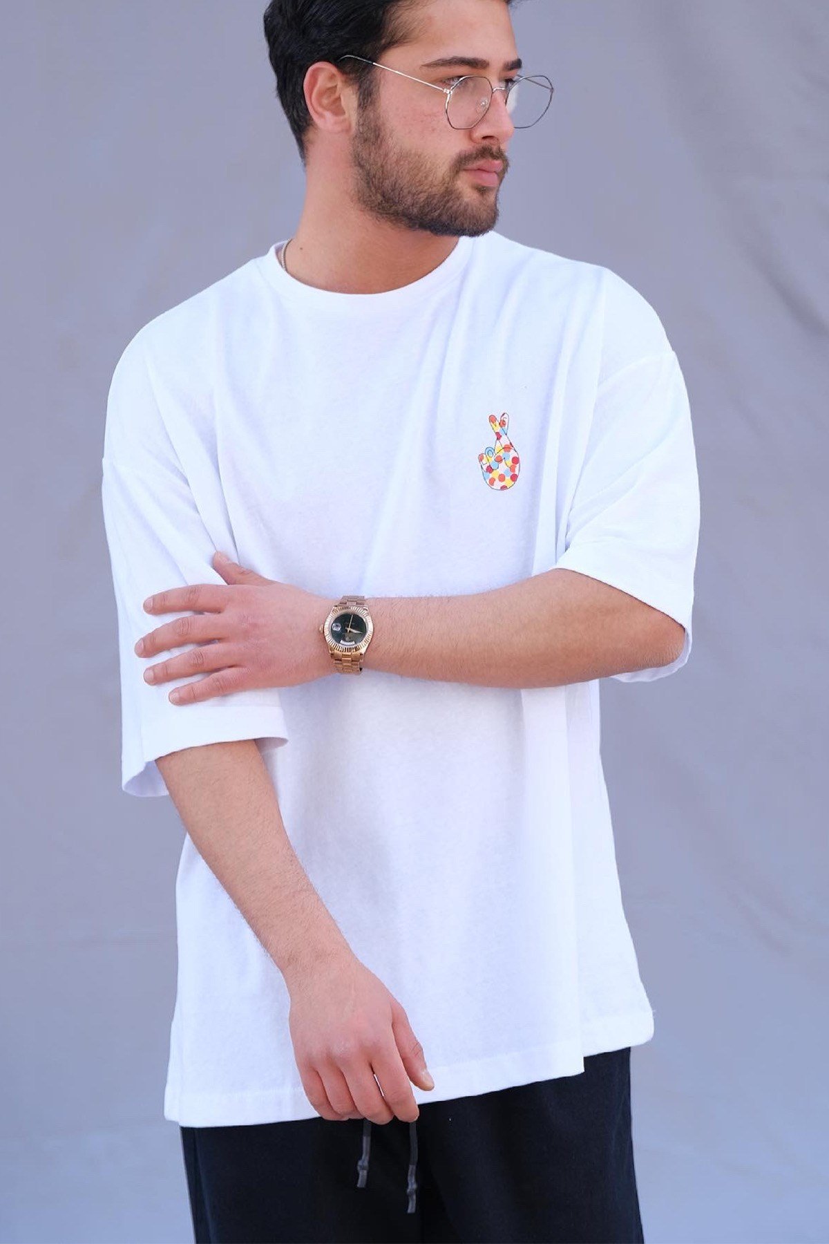 Oversize Beyaz T-Shirt Love
